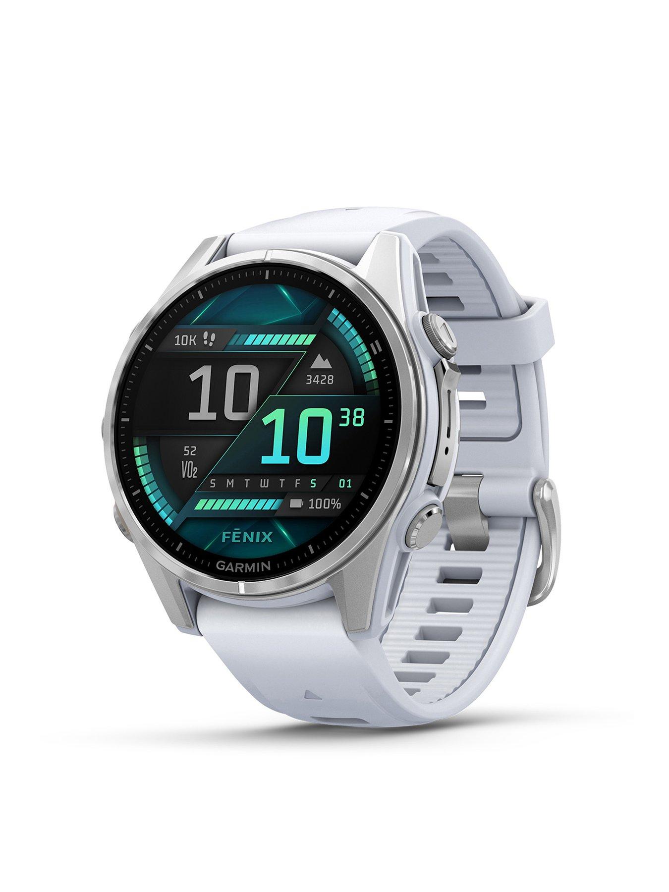 undefined fenix 8 - 43 mm, AMOLED, Silver with Whitestone Silicone Band