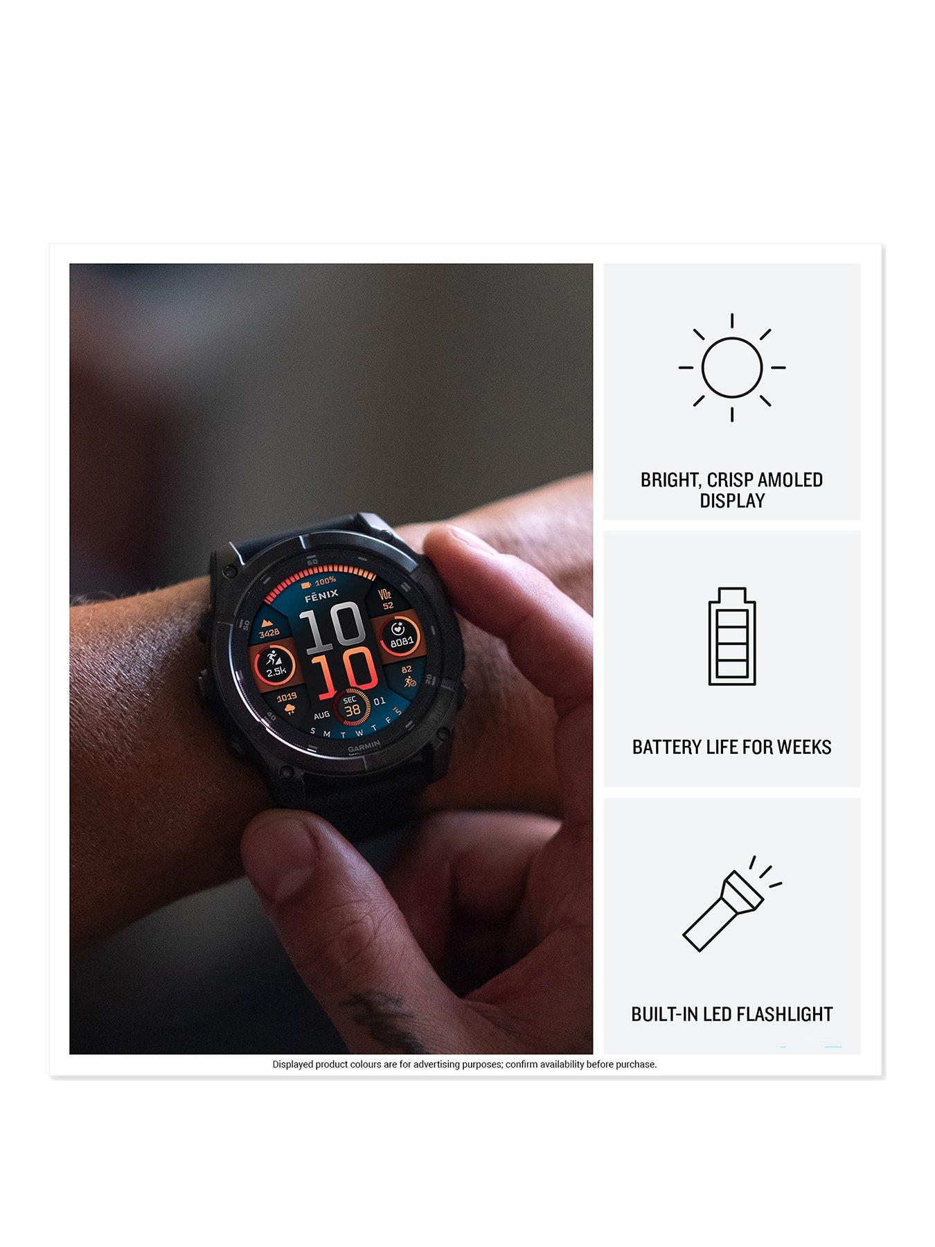 Image 3 of 7 of Garmin fenix 8 - 47 mm, AMOLED, Slate Grey with Black Silicone Band