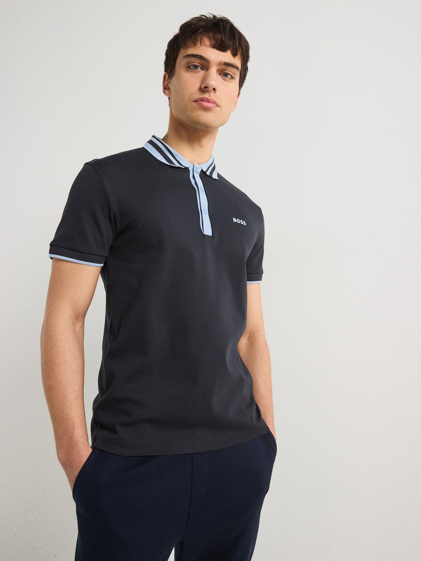 undefined Paule Tape Placket Polo Shirt- Navy