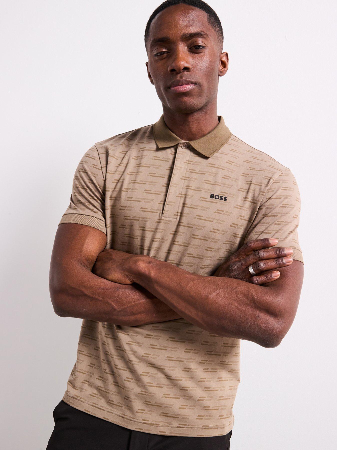 undefined Paddy Tape All Over Print Polo Shirt- Khaki