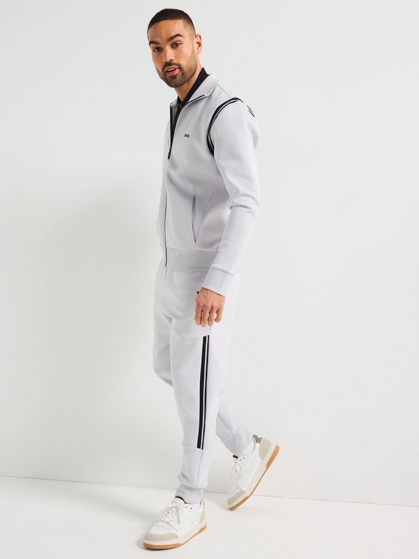 Image 3 of 6 of BOSS Regular Fit Zip Thru Tracksuit- Light Grey