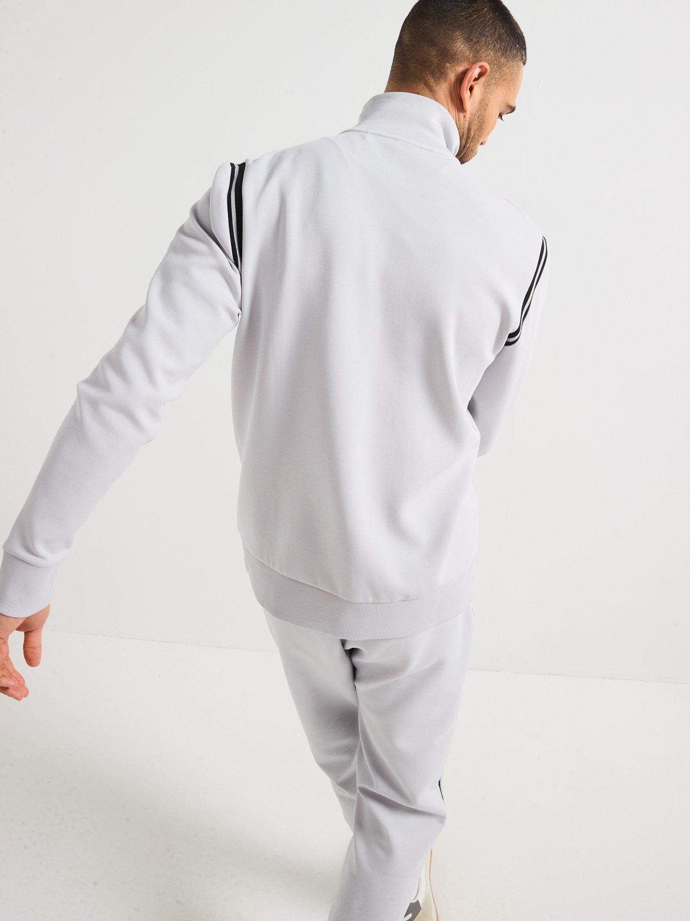 Image 4 of 6 of BOSS Regular Fit Zip Thru Tracksuit- Light Grey