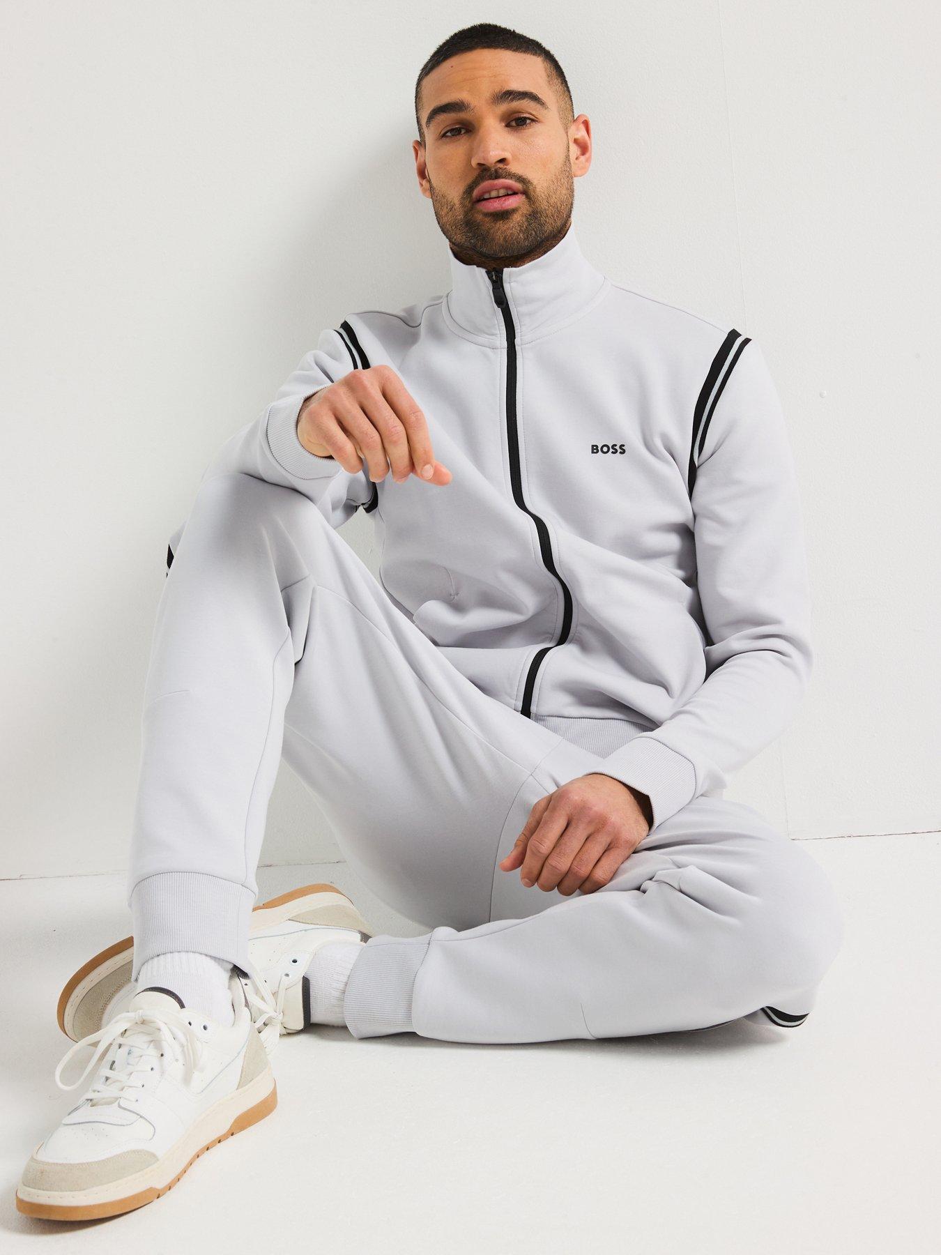 Image 5 of 6 of BOSS Regular Fit Zip Thru Tracksuit- Light Grey
