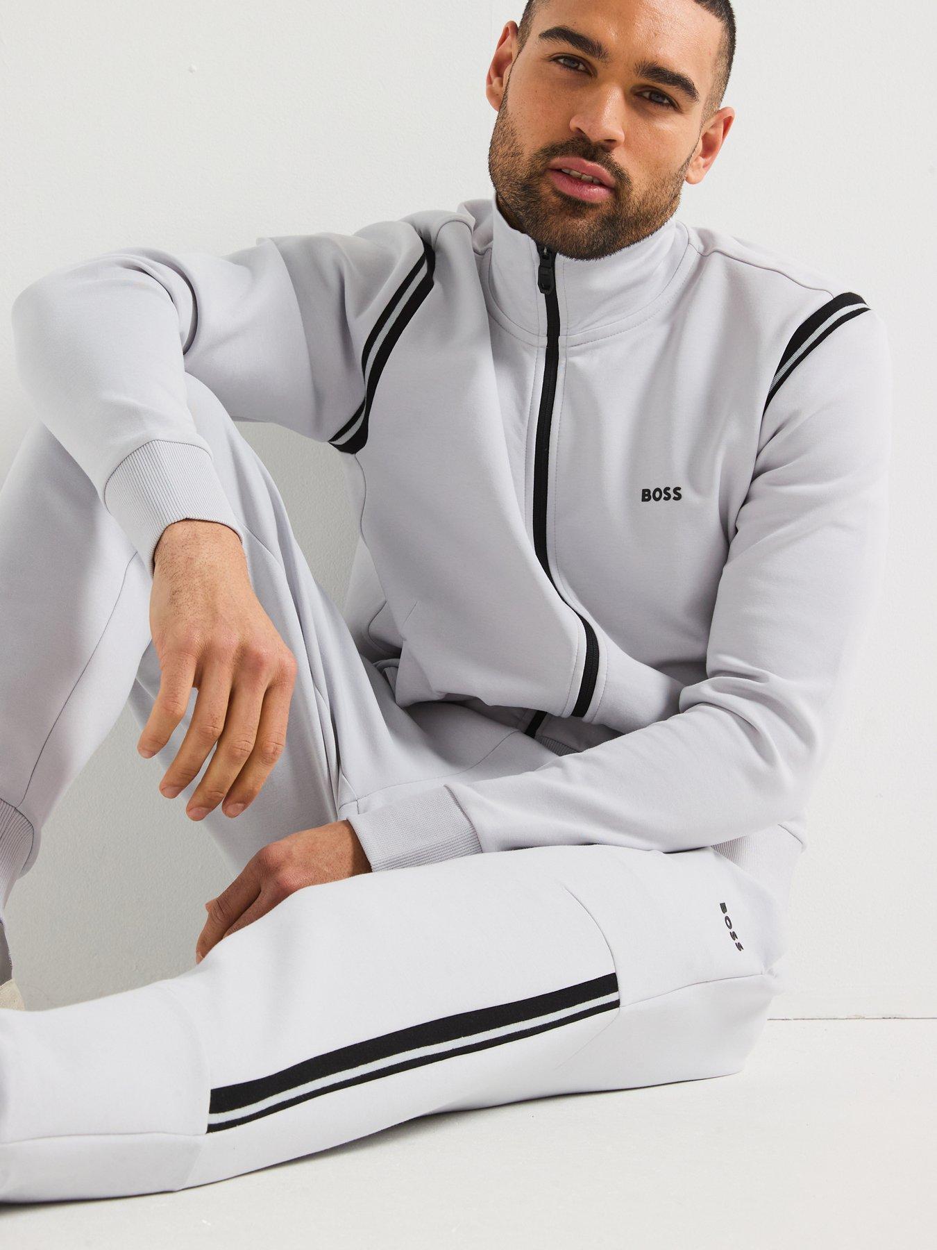 Image 6 of 6 of BOSS Regular Fit Zip Thru Tracksuit- Light Grey