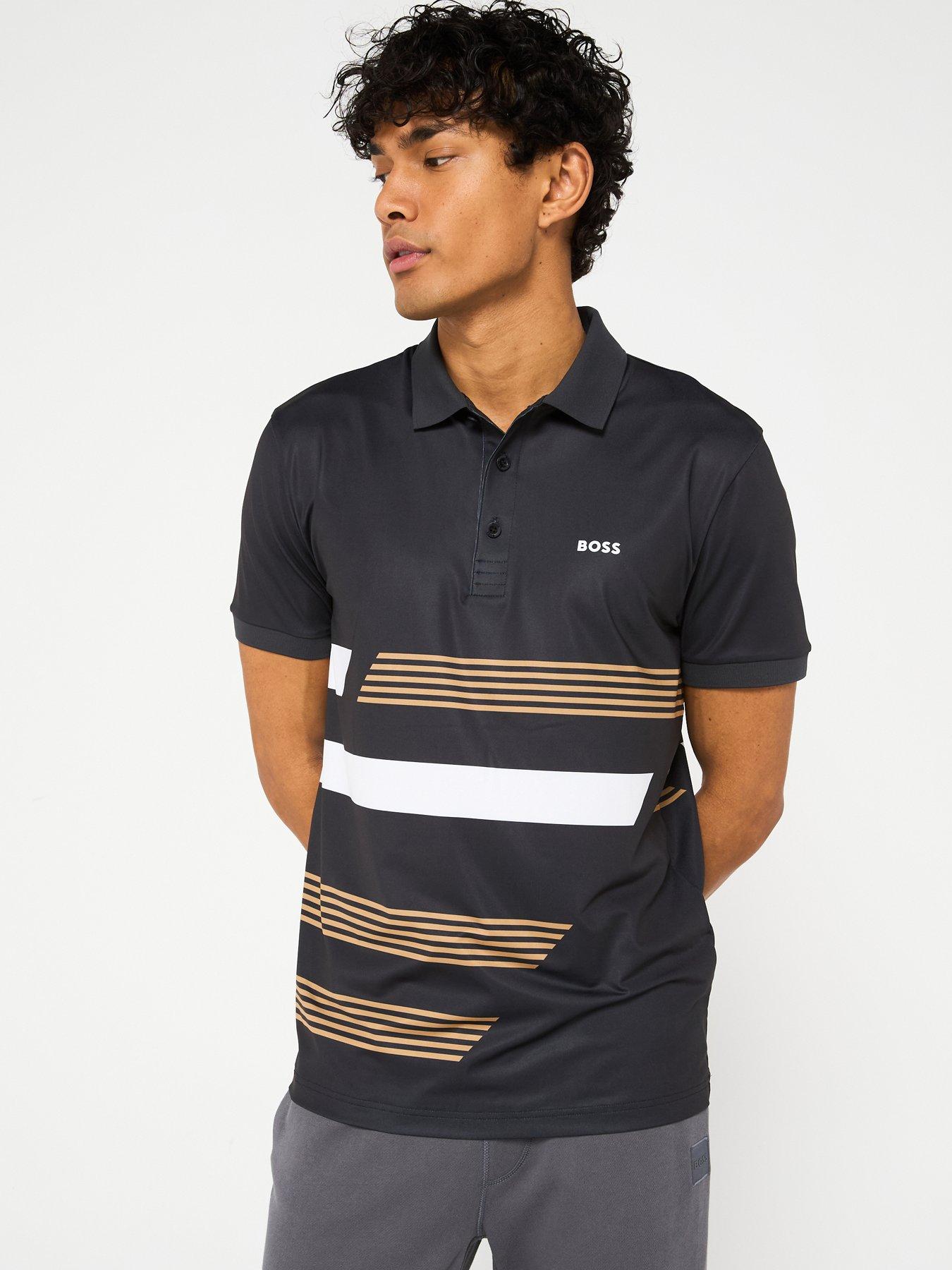 undefined Paddy Tape Corporate Print Regular Fit Polo Shirt- Black