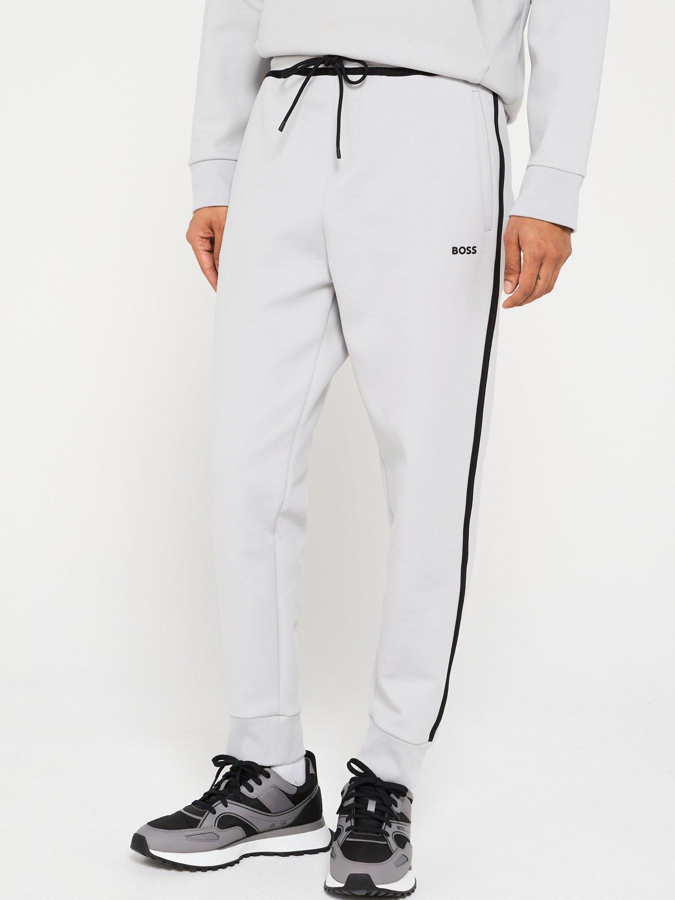undefined Headlo Tape Trim Regular Fit Cuff Joggers- Light Grey