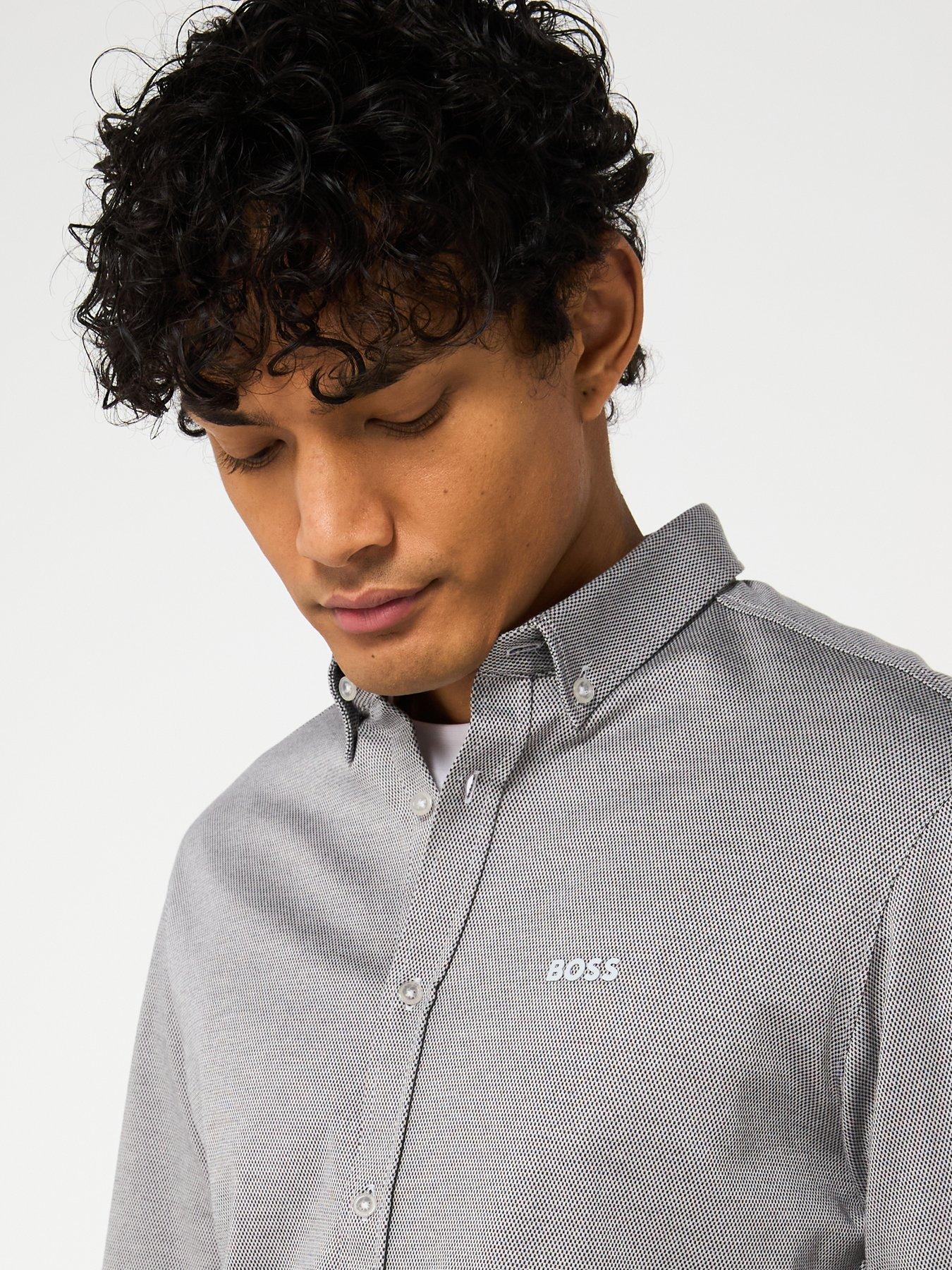 Image 4 of 4 of BOSS B_Motion_L Regular Fit Long Sleeve Shirt - Light Grey