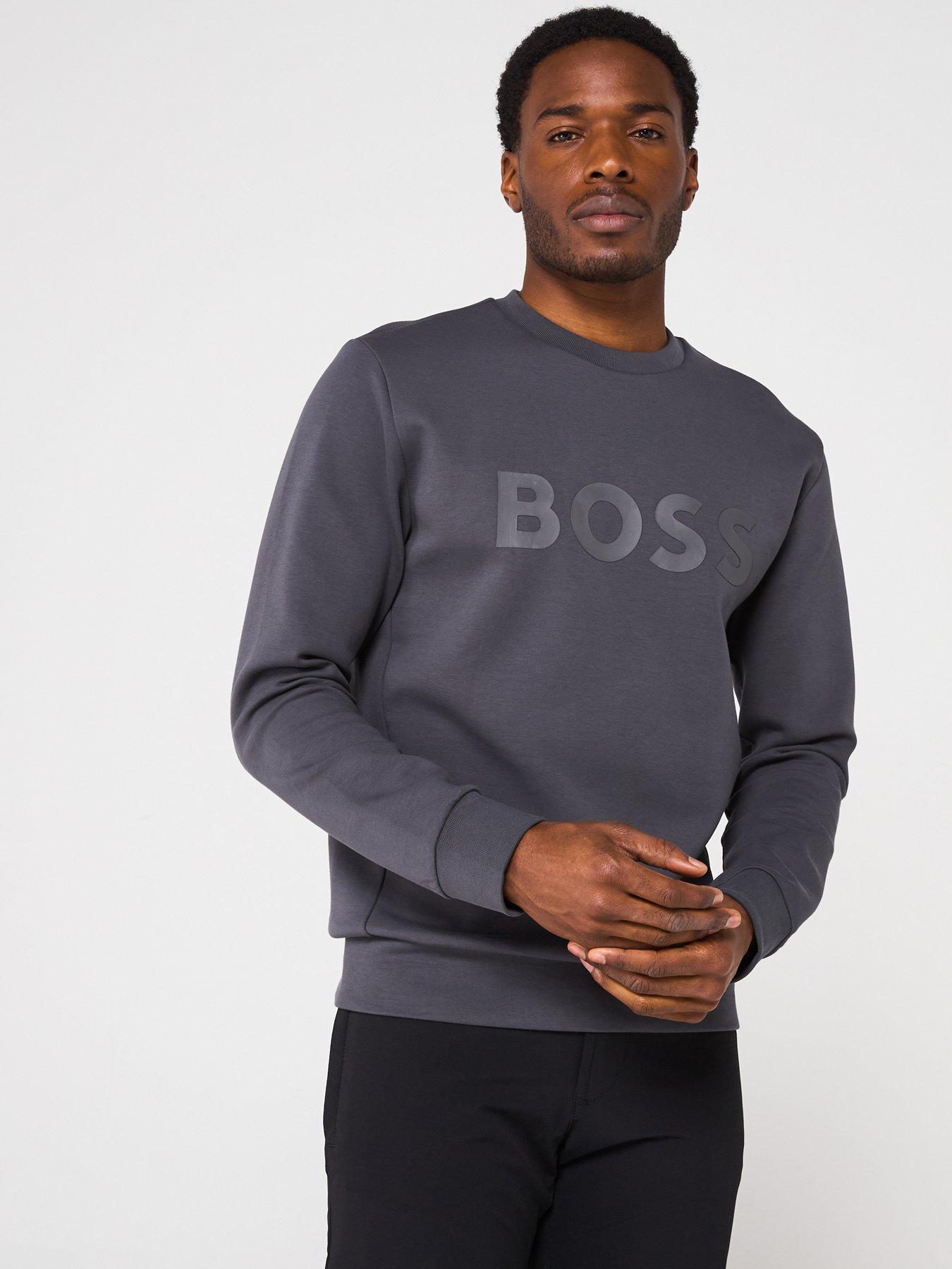 undefined Salbo Chest Logo Crew Neck Sweatshirt - Dark Grey