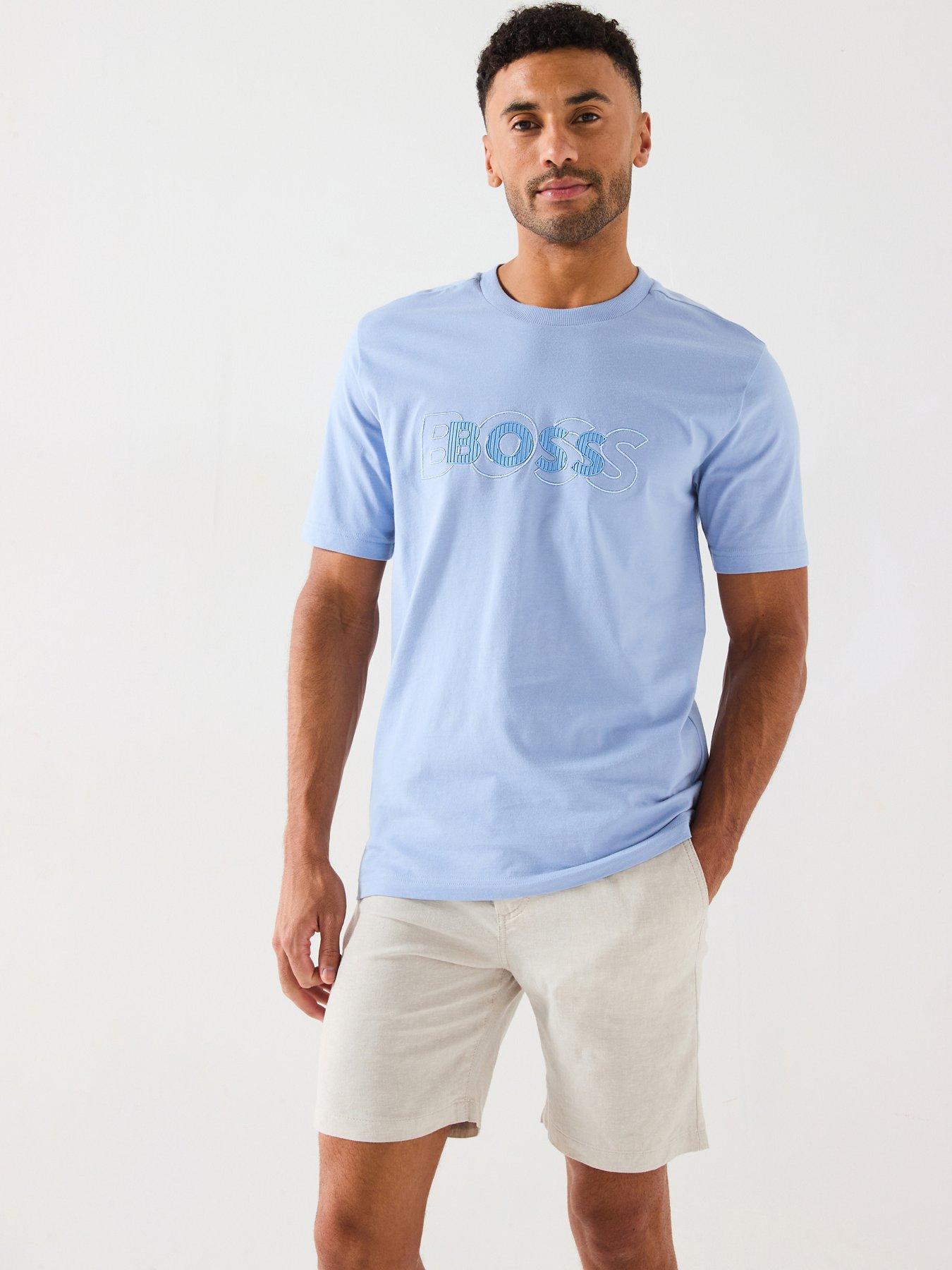 undefined Dropneedle Regular Fit Logo T-Shirt- Light Blue