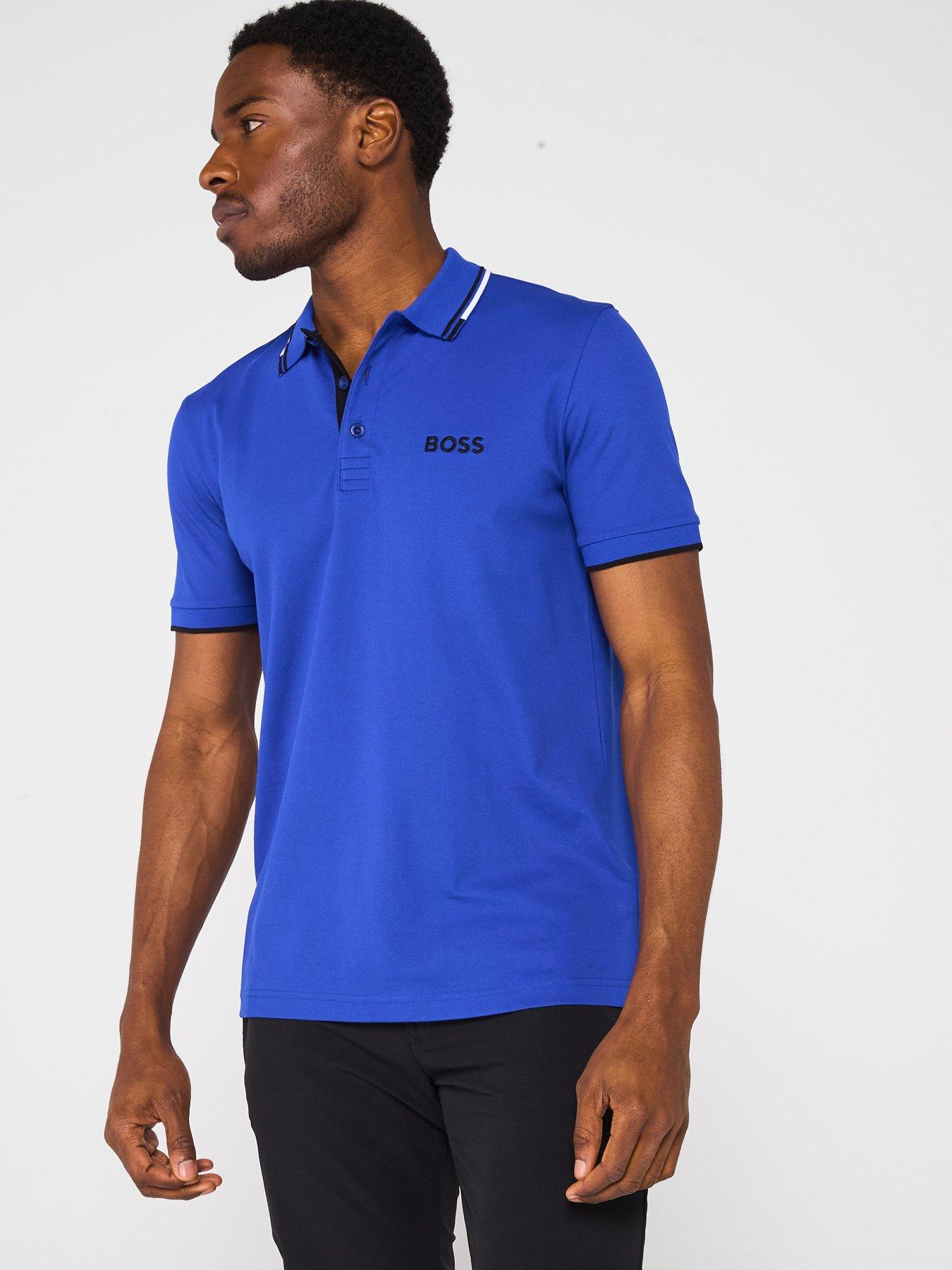 Image of BOSS Paddy Pro Regular Fit Tipping Polo Shirt - Bright Blue