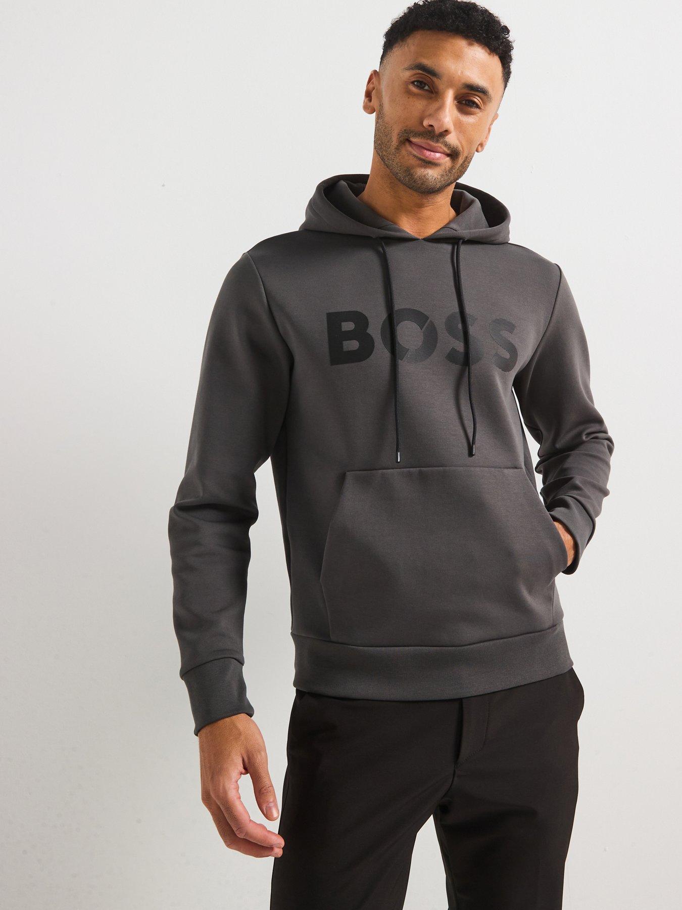 undefined Soody Rubberised Chest Logo Hoodie - Dark Grey
