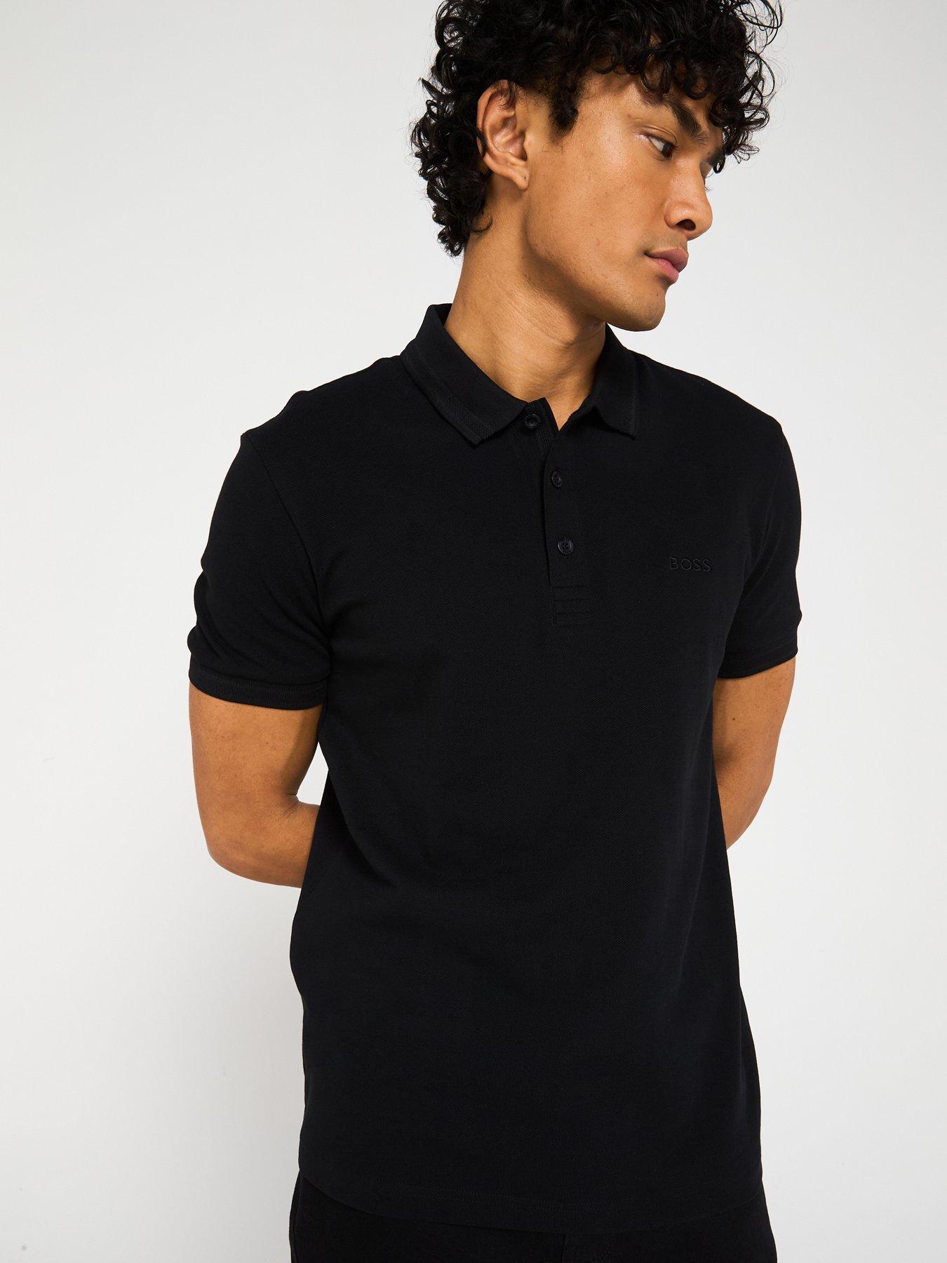 BOSS Paddy Regular Fit Tipped Polo Shirt - Black