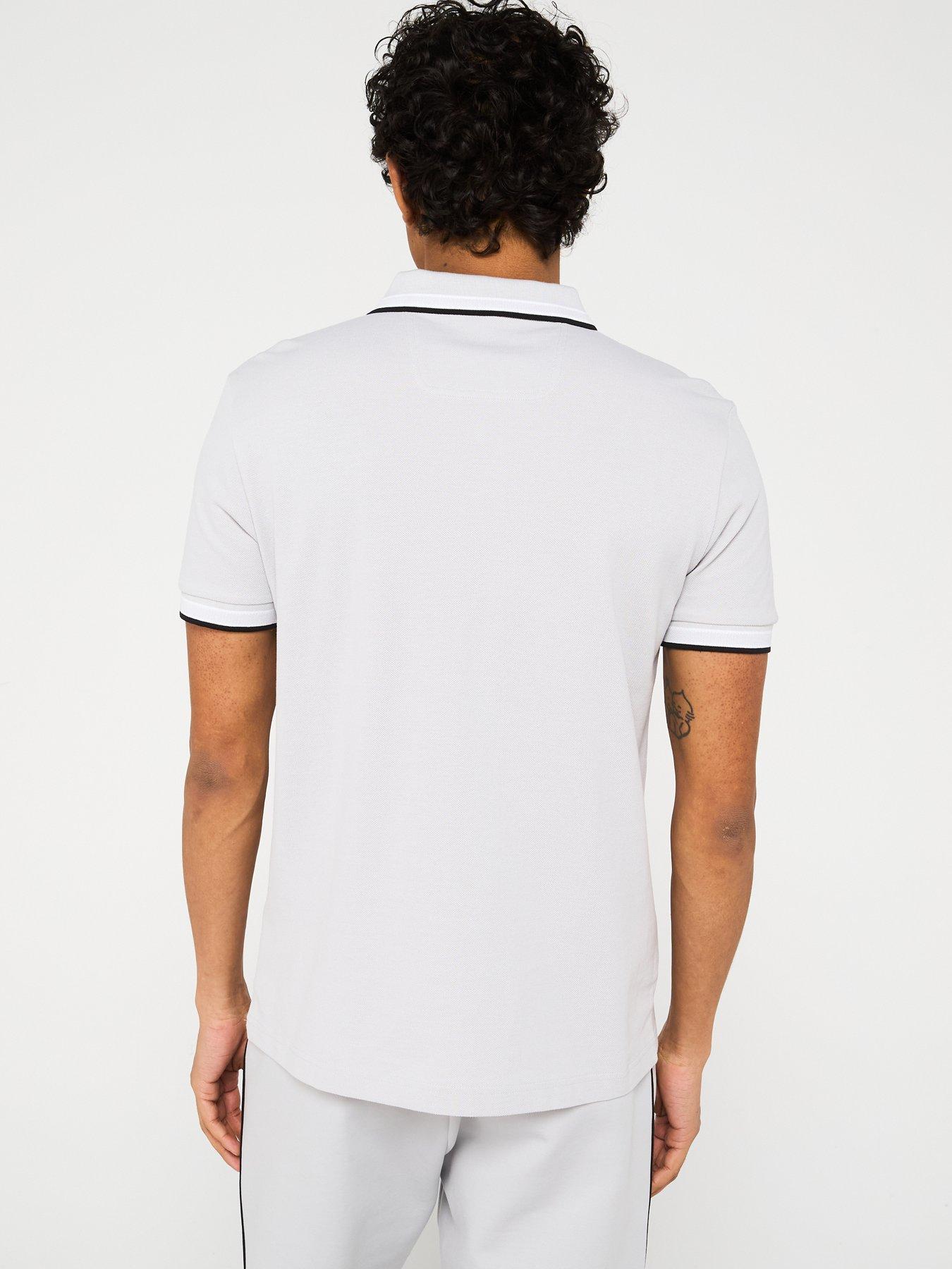 Image 2 of 4 of BOSS Paddy Regular Fit Tipped Polo Shirt - Light Grey