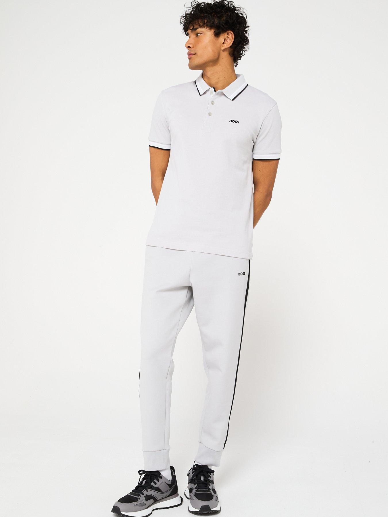 Image 3 of 4 of BOSS Paddy Regular Fit Tipped Polo Shirt - Light Grey
