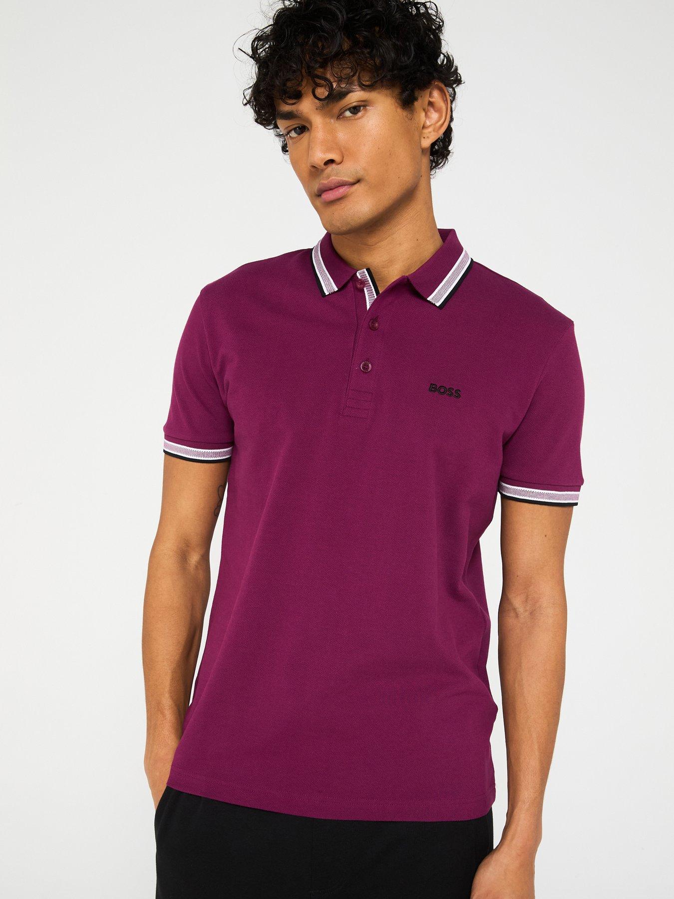 undefined Paddy Regular Fit Tipped Polo Shirt- Dark Purple