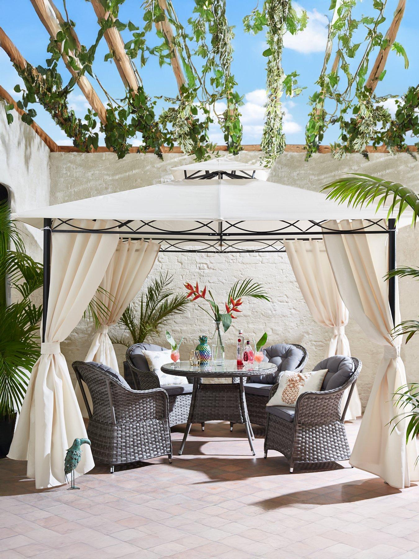 undefined 3 X 3M Metal Gazebo With 4 Side Panels