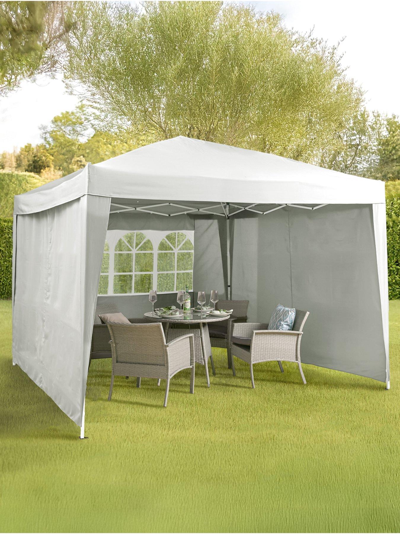 undefined 3 X 3M Pop Up Gazebo With 3 Piece Side Panels - Grey