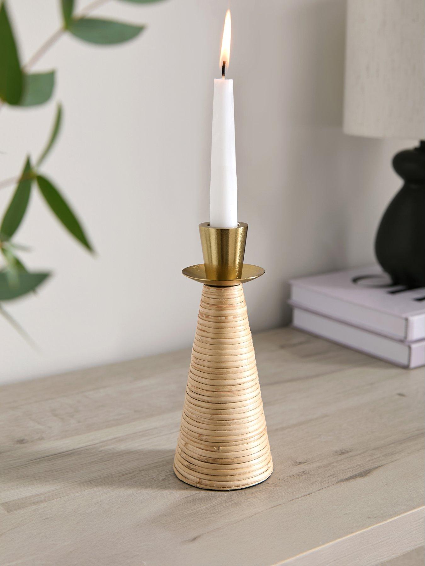 Very Home Bamboo Woven Candle Holder