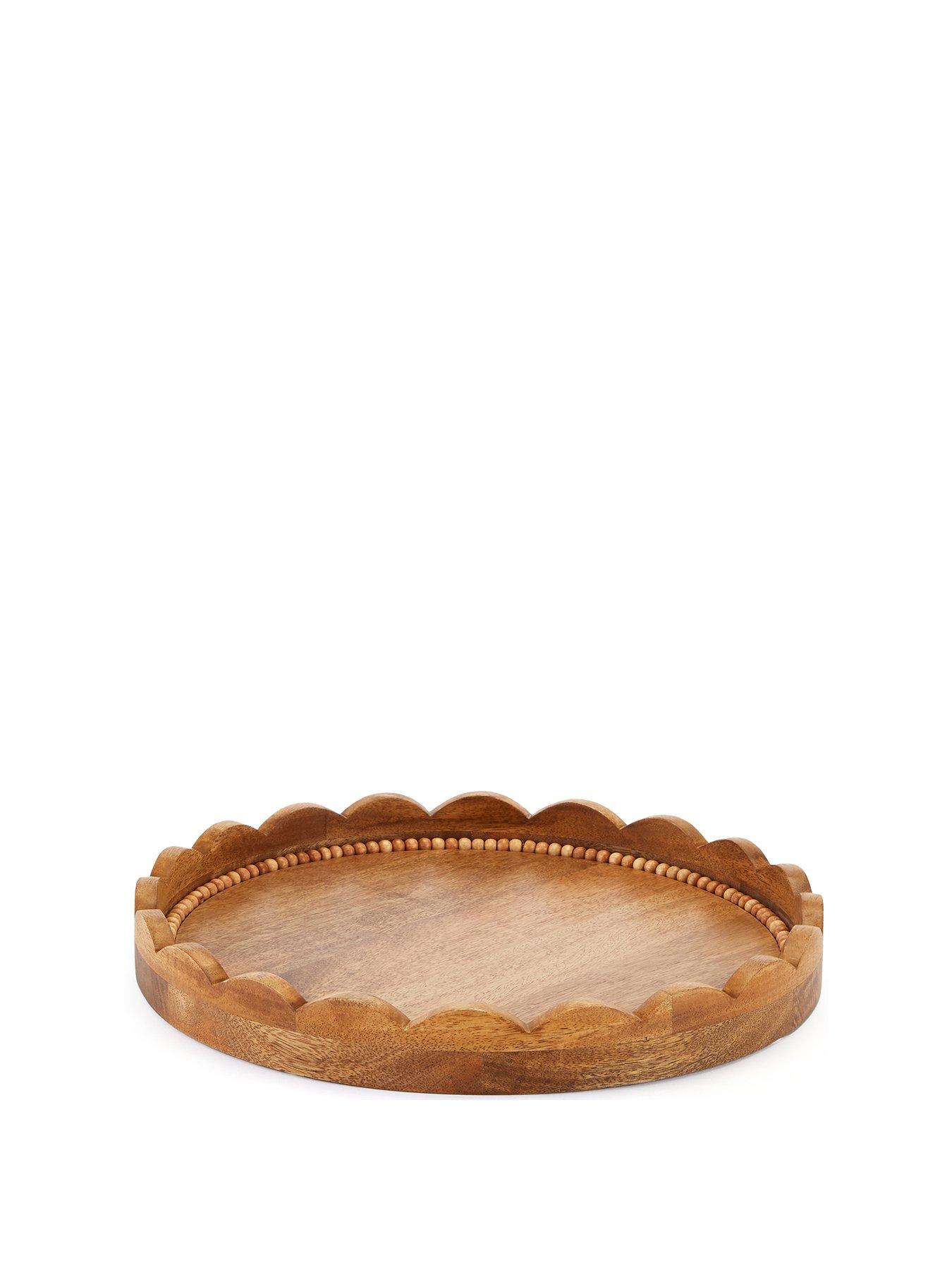 The Very Collection Rustic Scallop Wooden Tray | Very
