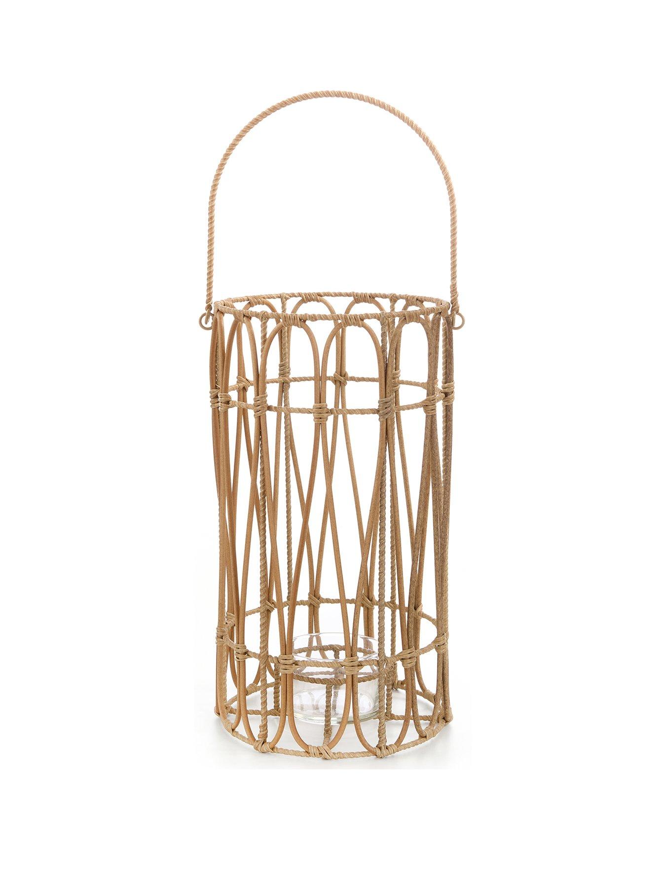 Image 2 of 5 of Very Home Vintage Rattan Lantern with Handle - Large