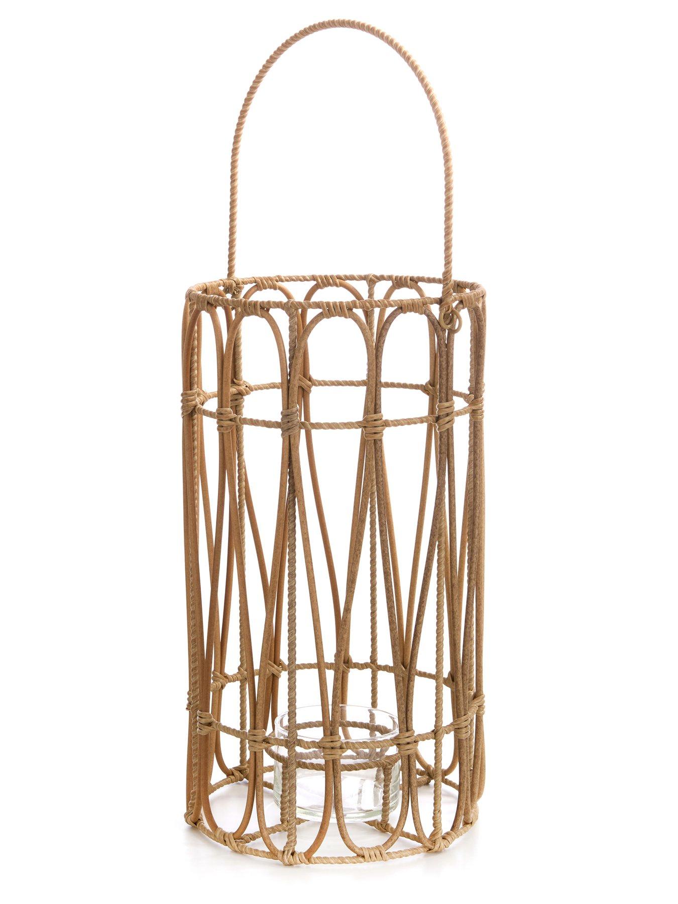 Image 3 of 5 of Very Home Vintage Rattan Lantern with Handle - Large