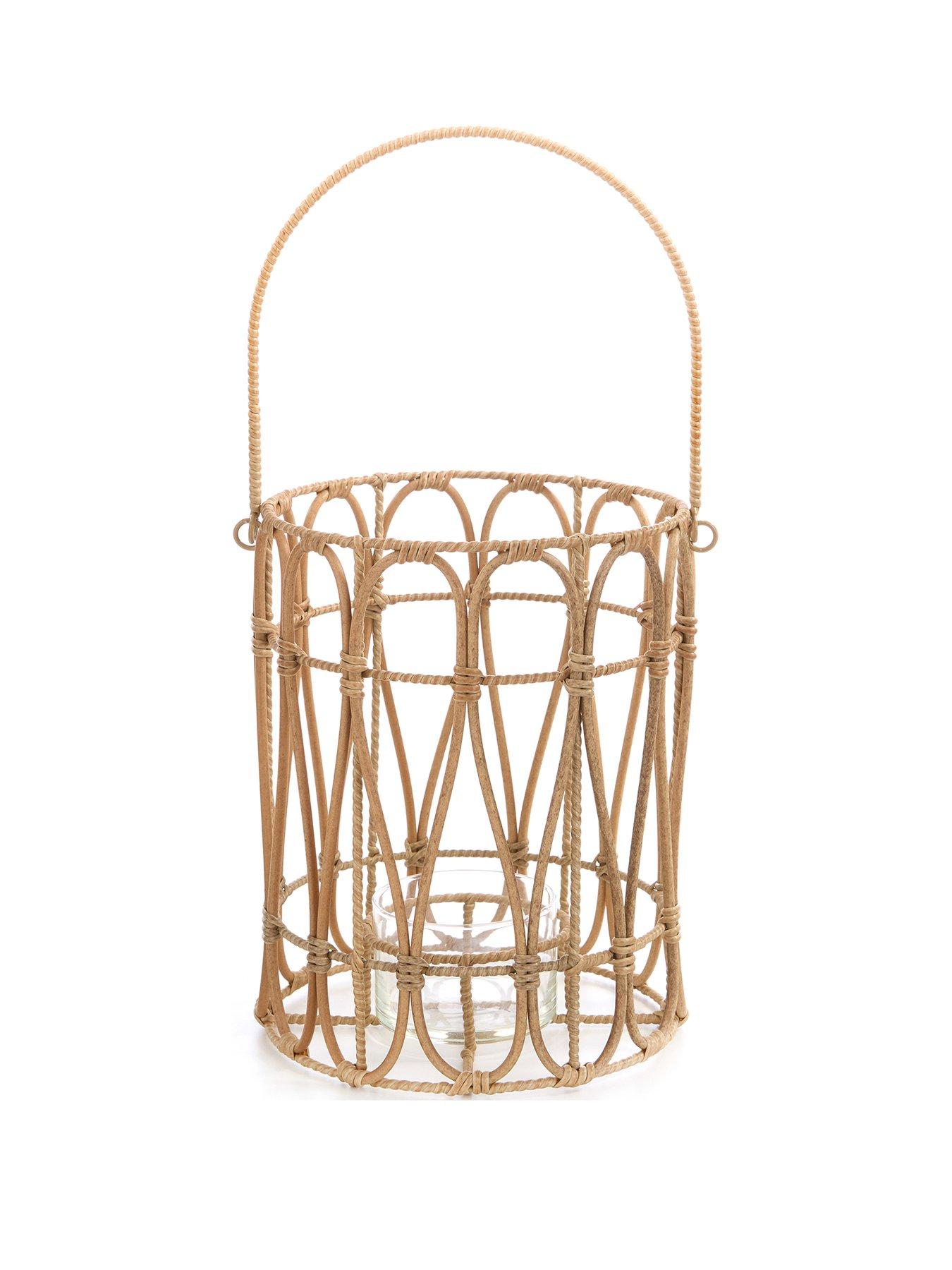 Image 2 of 5 of The Very Collection Vintage Rattan Lantern with Handle - Small