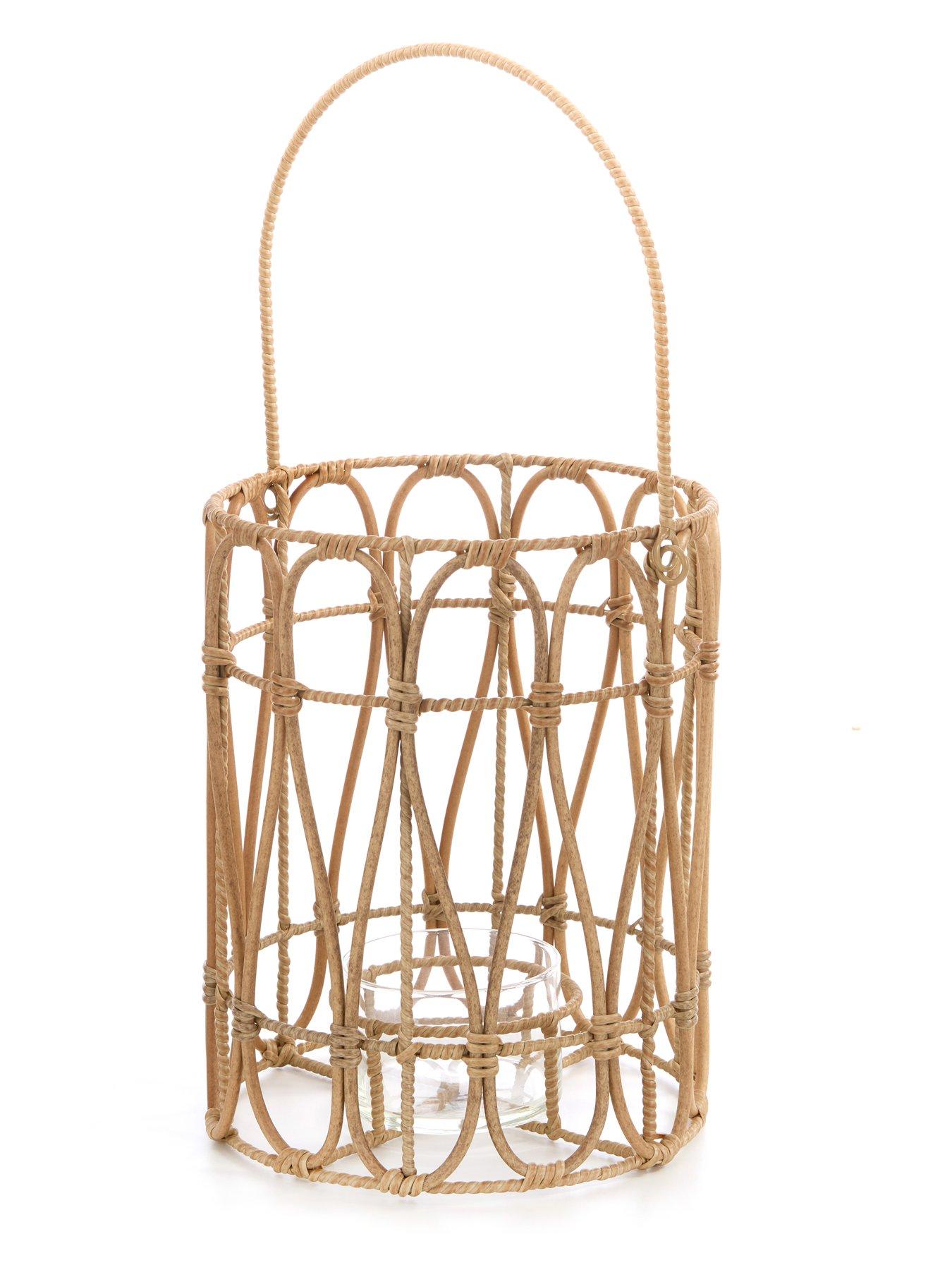 Image 3 of 5 of The Very Collection Vintage Rattan Lantern with Handle - Small