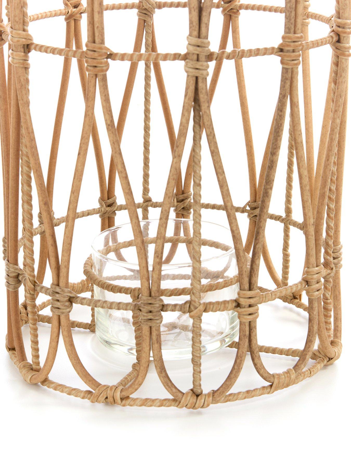 Image 4 of 5 of The Very Collection Vintage Rattan Lantern with Handle - Small