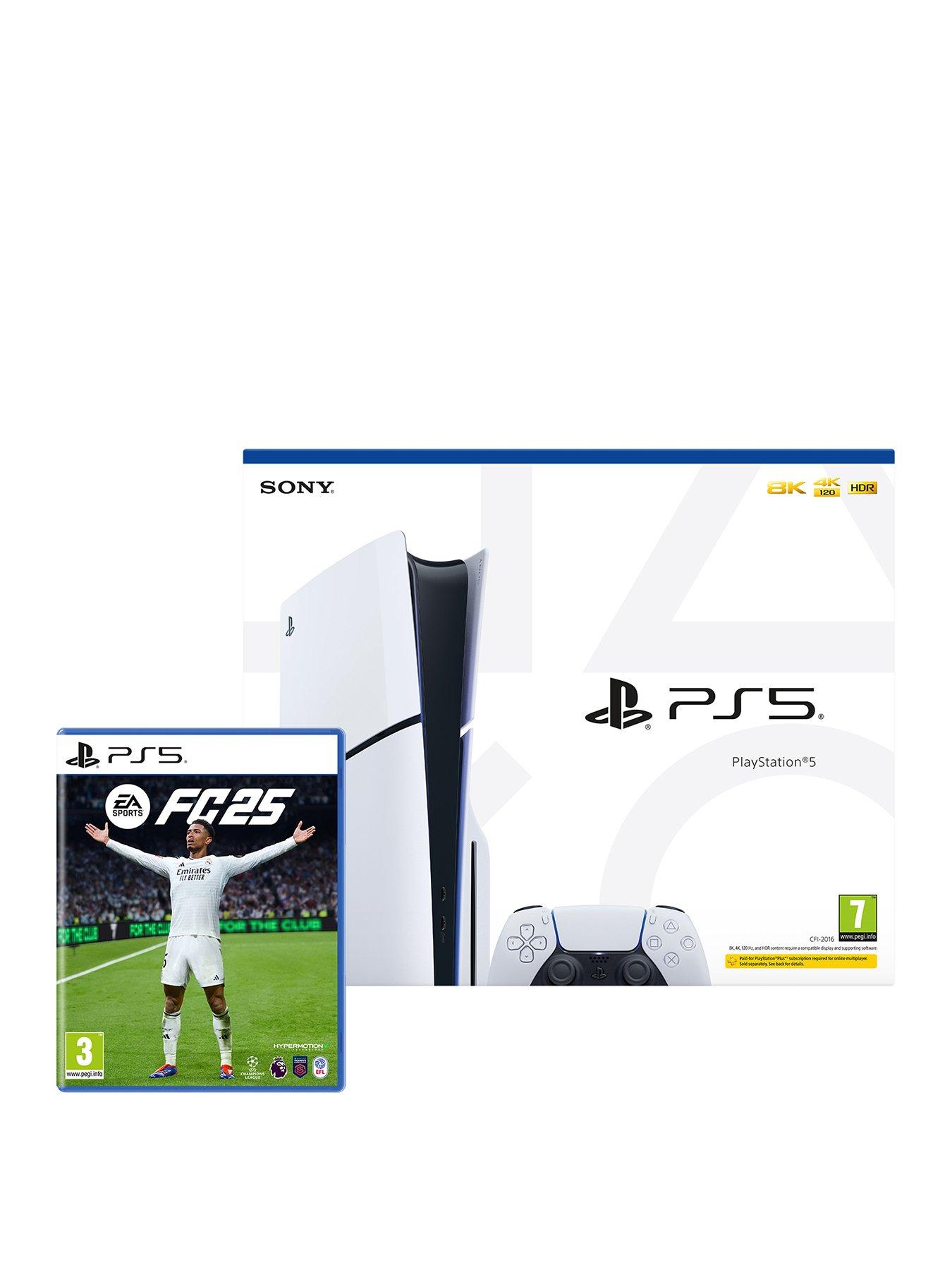 PlayStation 5 Disc Console with EA SPORTS FC 25 & Additional DualSense  Wireless Controller - White | Very.co.uk