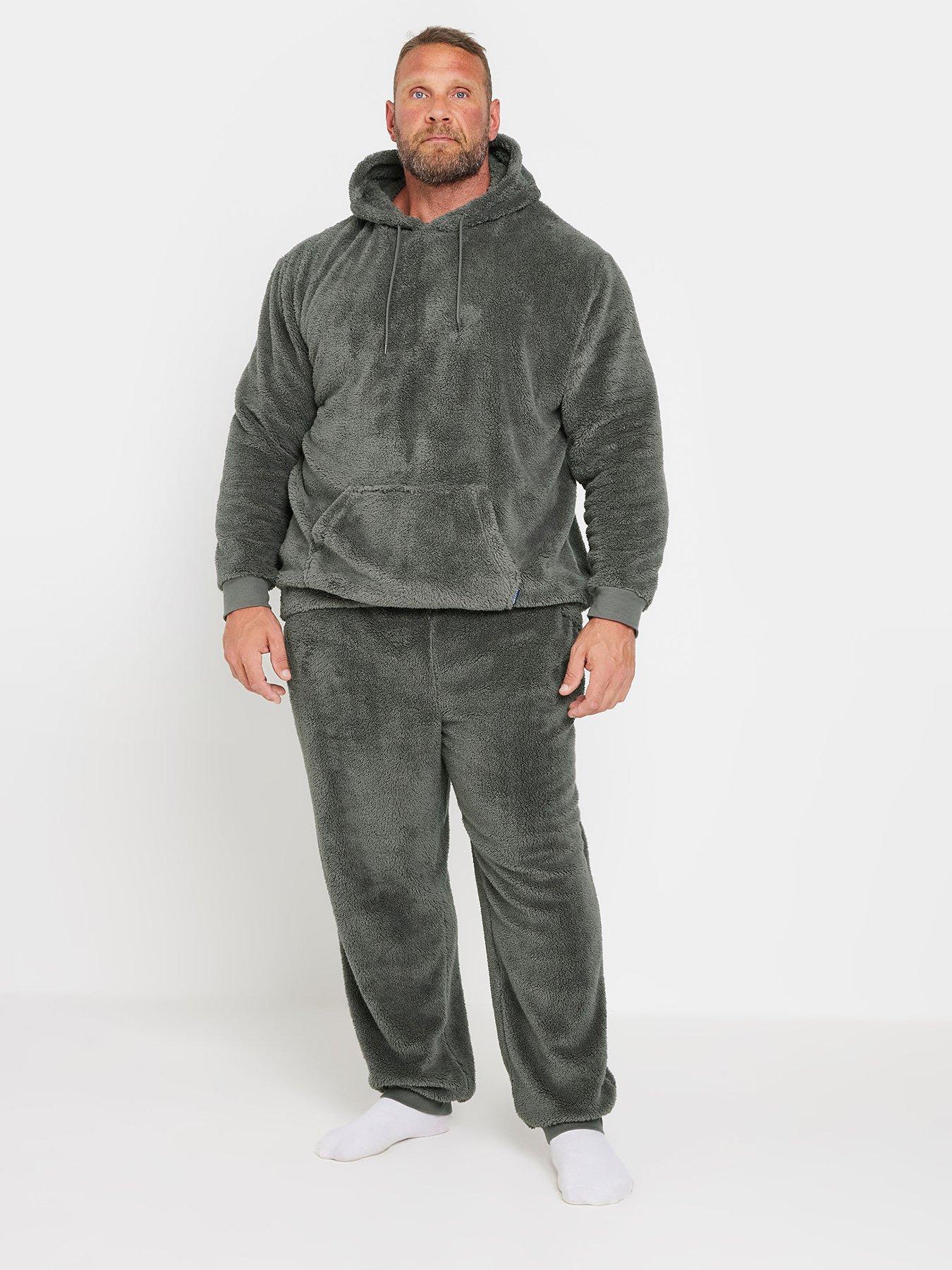 undefined Long Pile Fleece Lounge Set - Grey