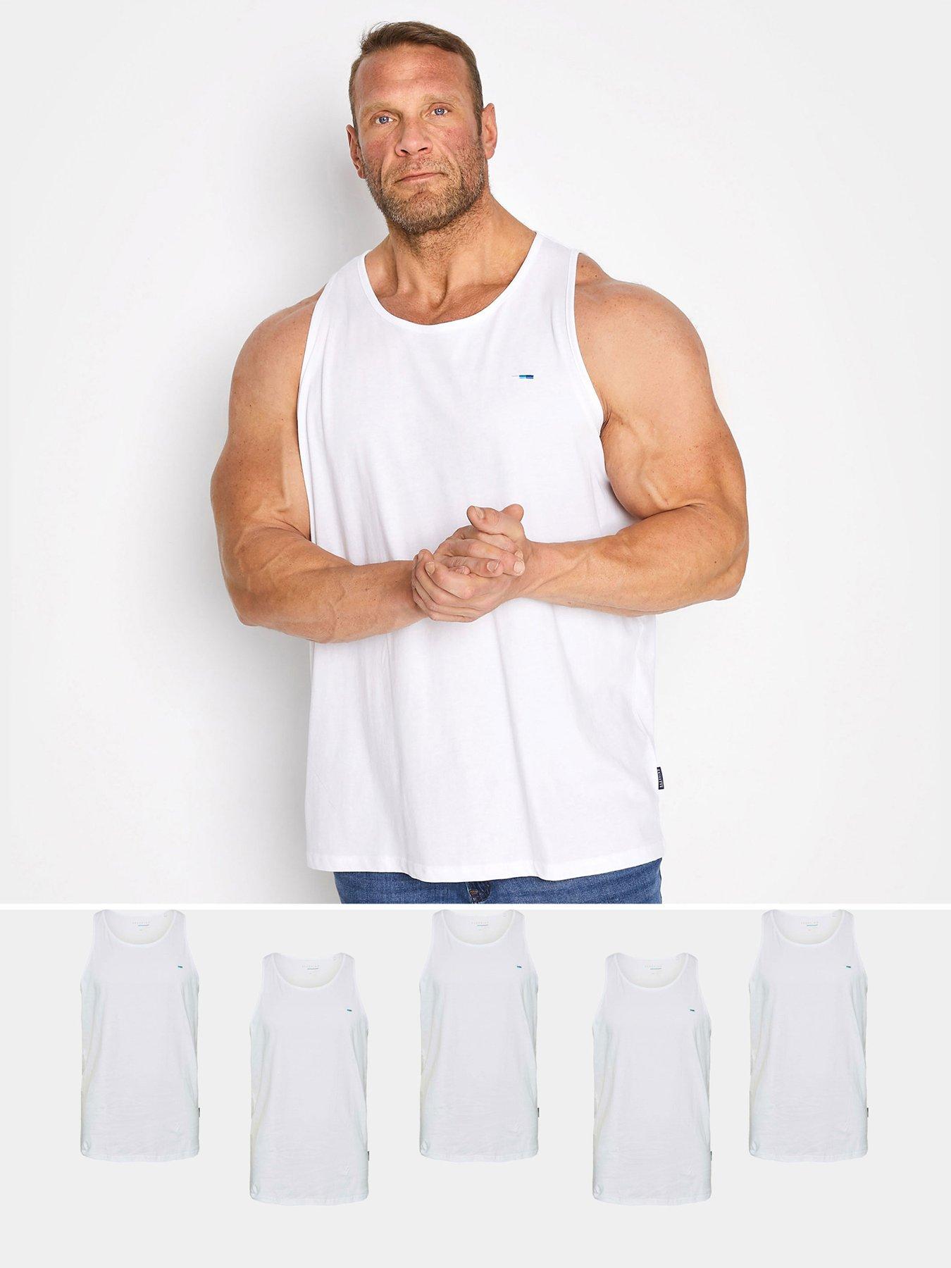 BadRhino 5 Pack Vest, White, Size 5-6Xl, Men