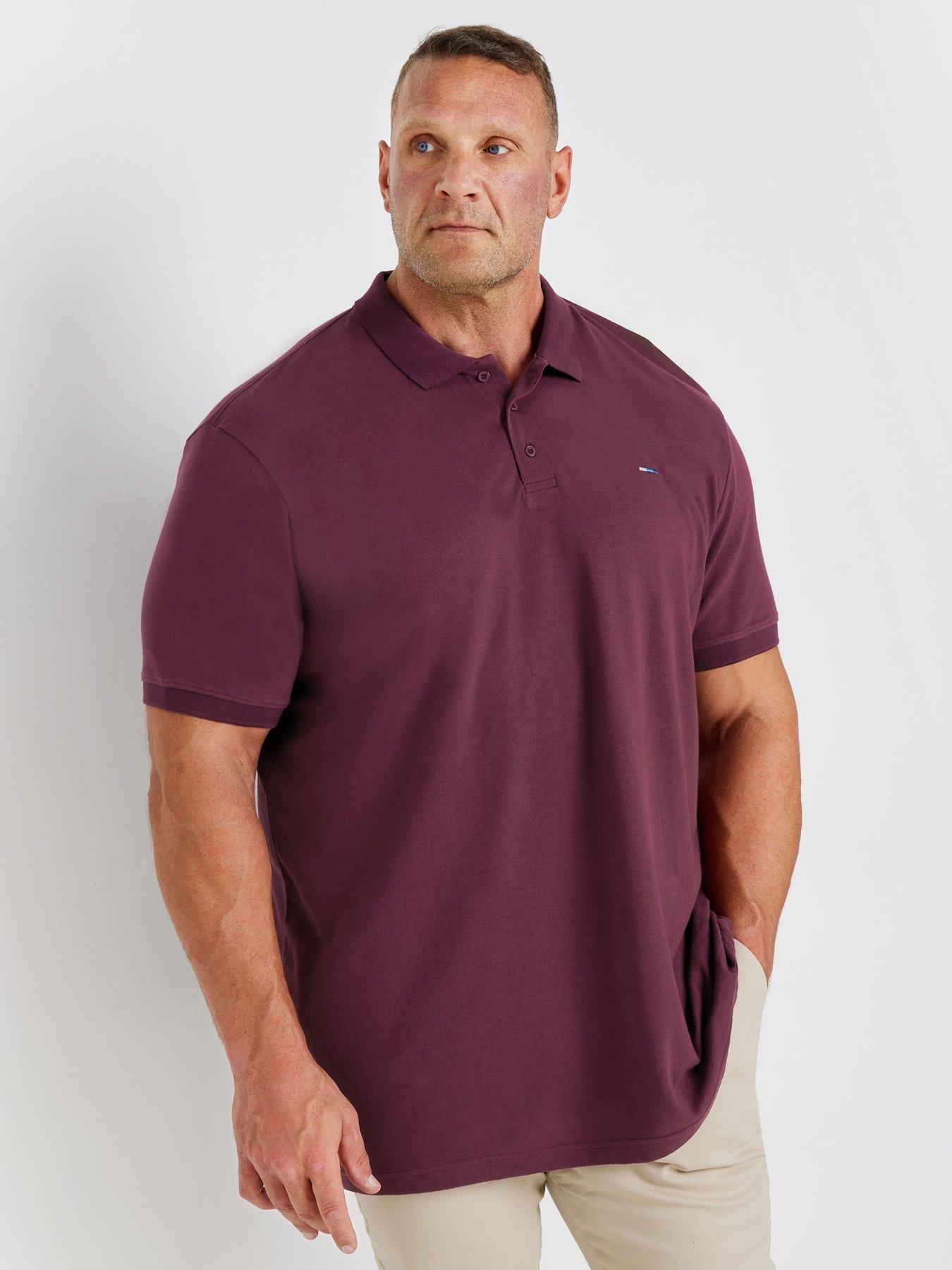 undefined Big  &  Tall Short Sleeve Polo Shirt - Burgundy - Red