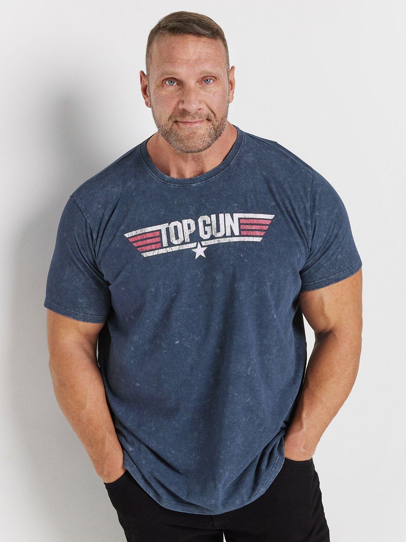 undefined Acid Wash Topgun T-Shirt - Blue