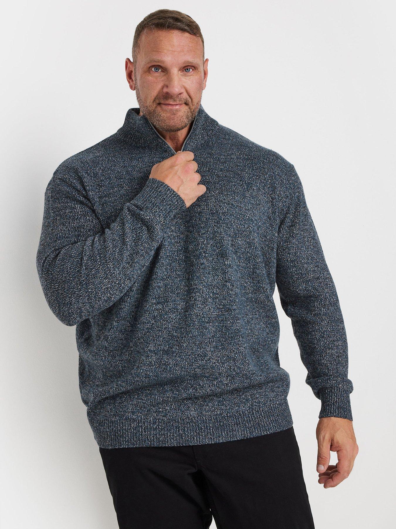 undefined 1/4 Zip Knitted Jumper - Blue