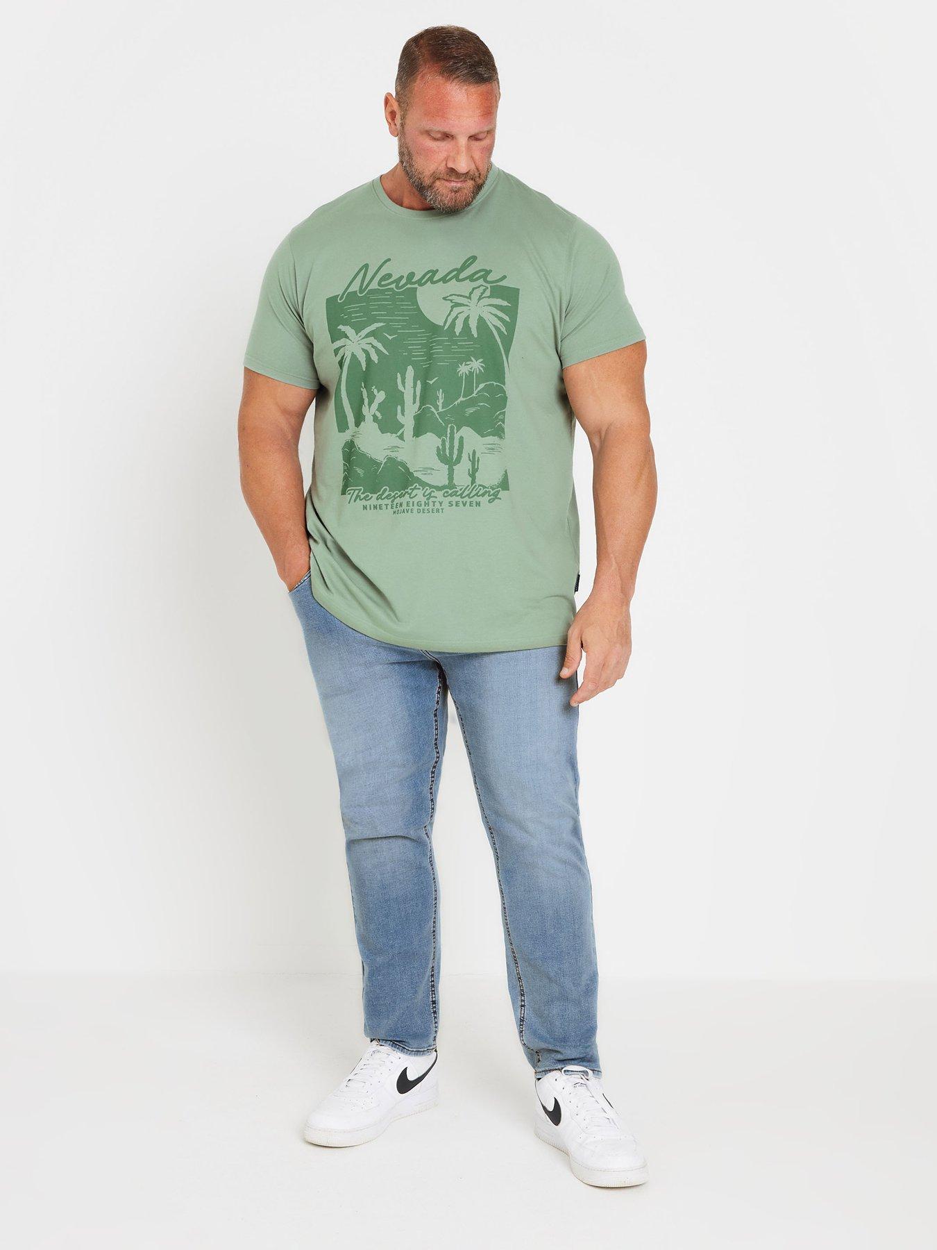 Image 2 of 2 of BadRhino Br Light Blue Stretch Slim Fit Jeans 34"