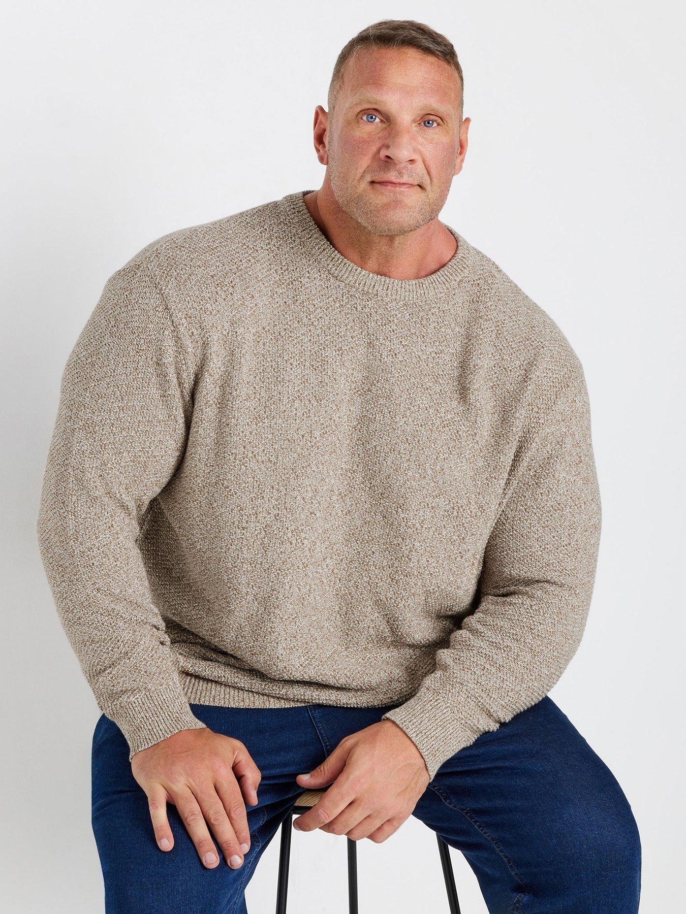 Image 1 of 1 of BadRhino Twist Crew Neck Knitted Jumper - Mustard&nbsp;Yellow