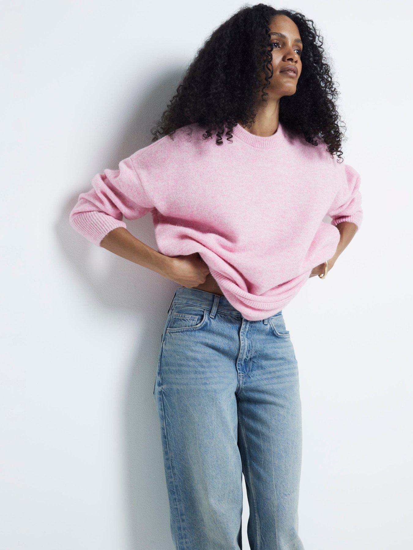 Neon pink oversized jumper online