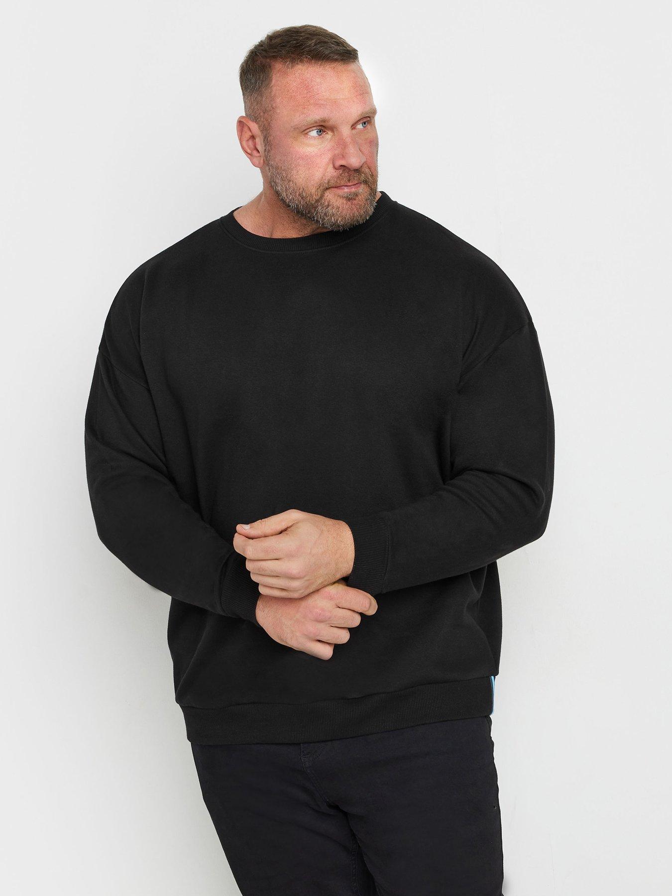 BadRhino Big  &  Tall Workwear Crew Neck Sweatshirt - Black