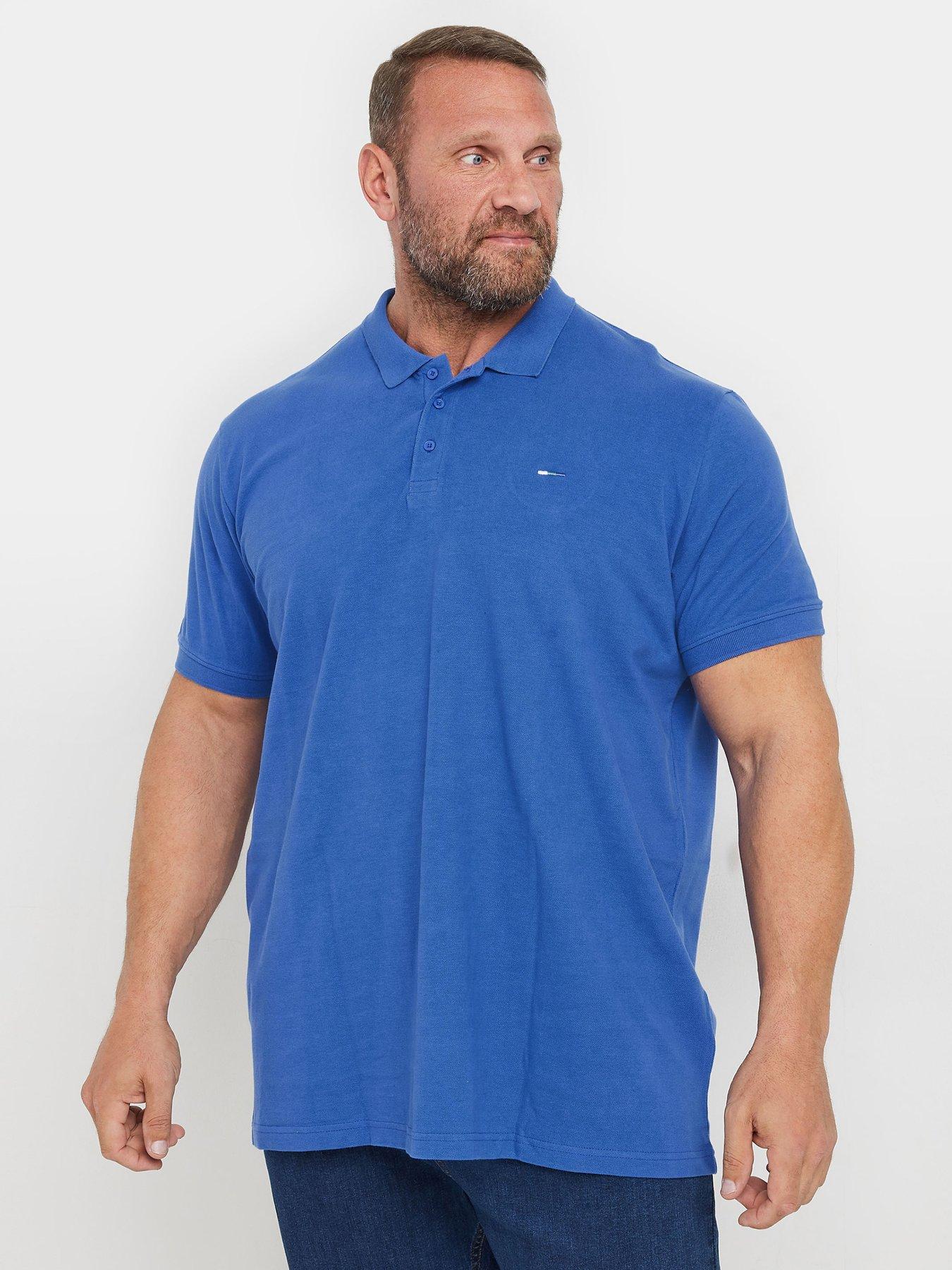 undefined Big  &  Tall Plain Polo Shirt - Blue