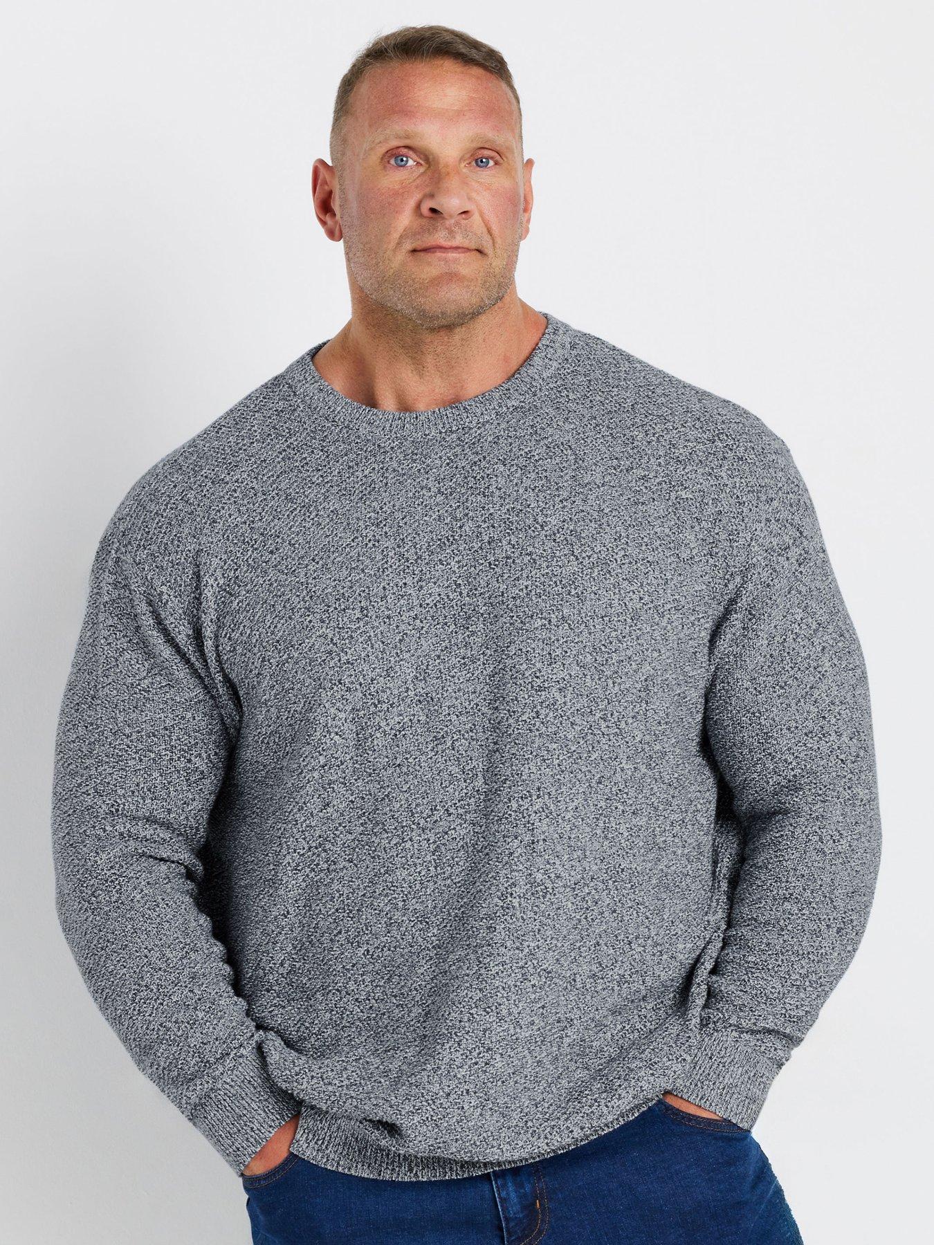 BadRhino Twist Crew Neck Knitted Jumper Blue Very