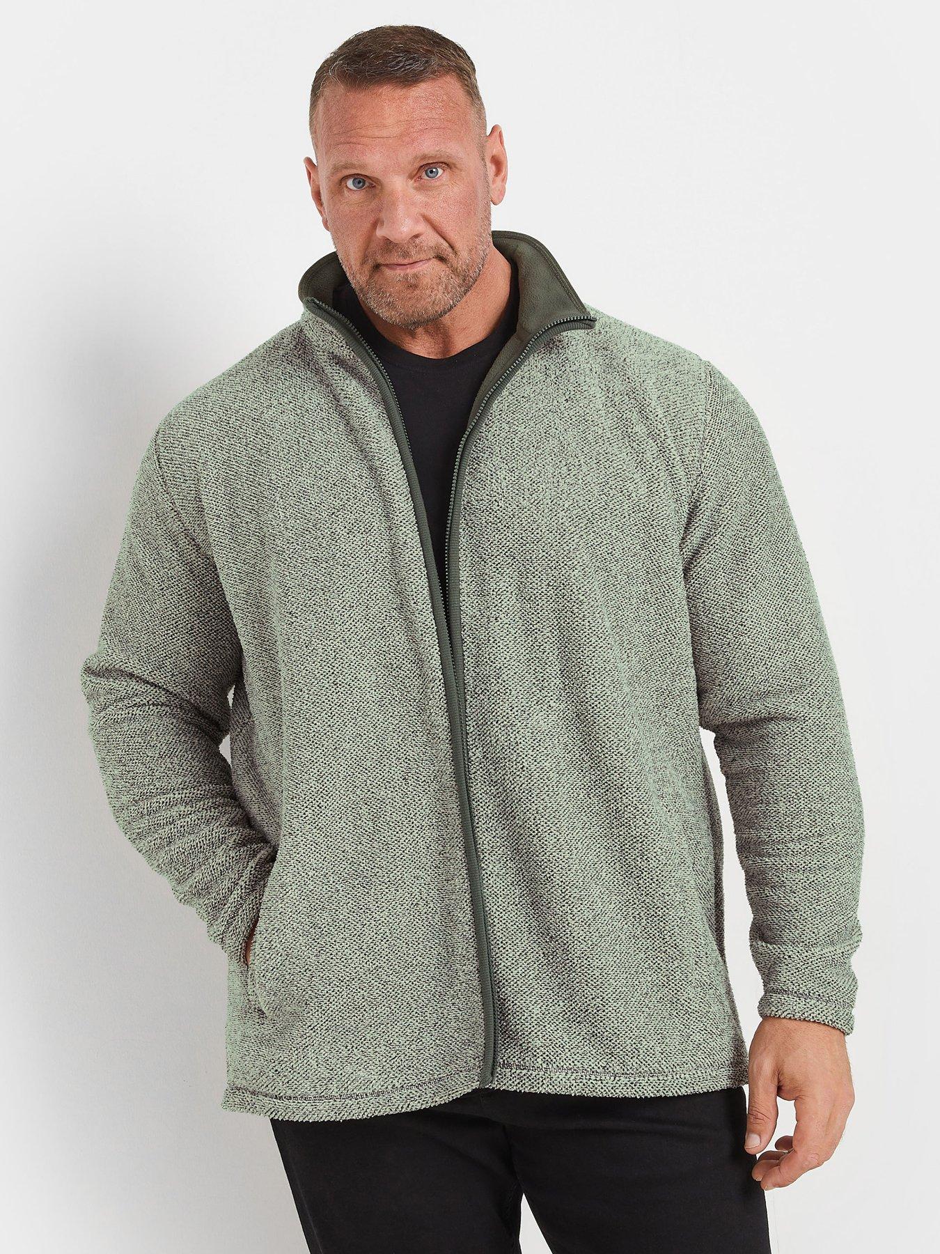 BadRhino Textured Fleece Jacket, Grey, Size 2Xl, Men