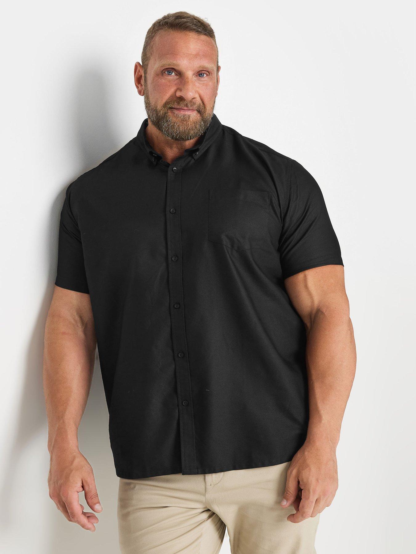 BadRhino Oxford Short Sleeve Shirt, Black, Size 5-6Xl, Men