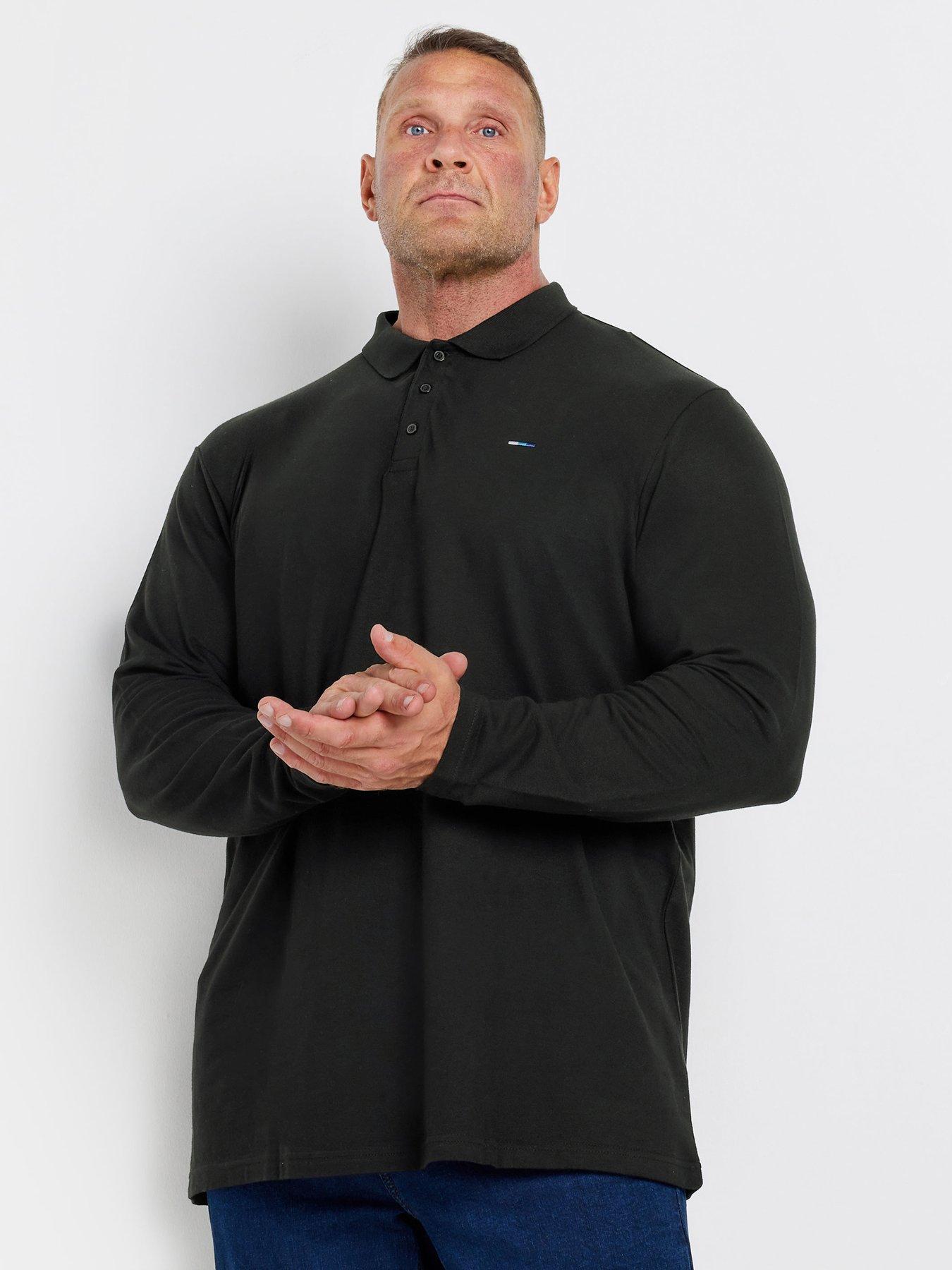 undefined Big  &  Tall Long Sleeve Polo Shirt - Black