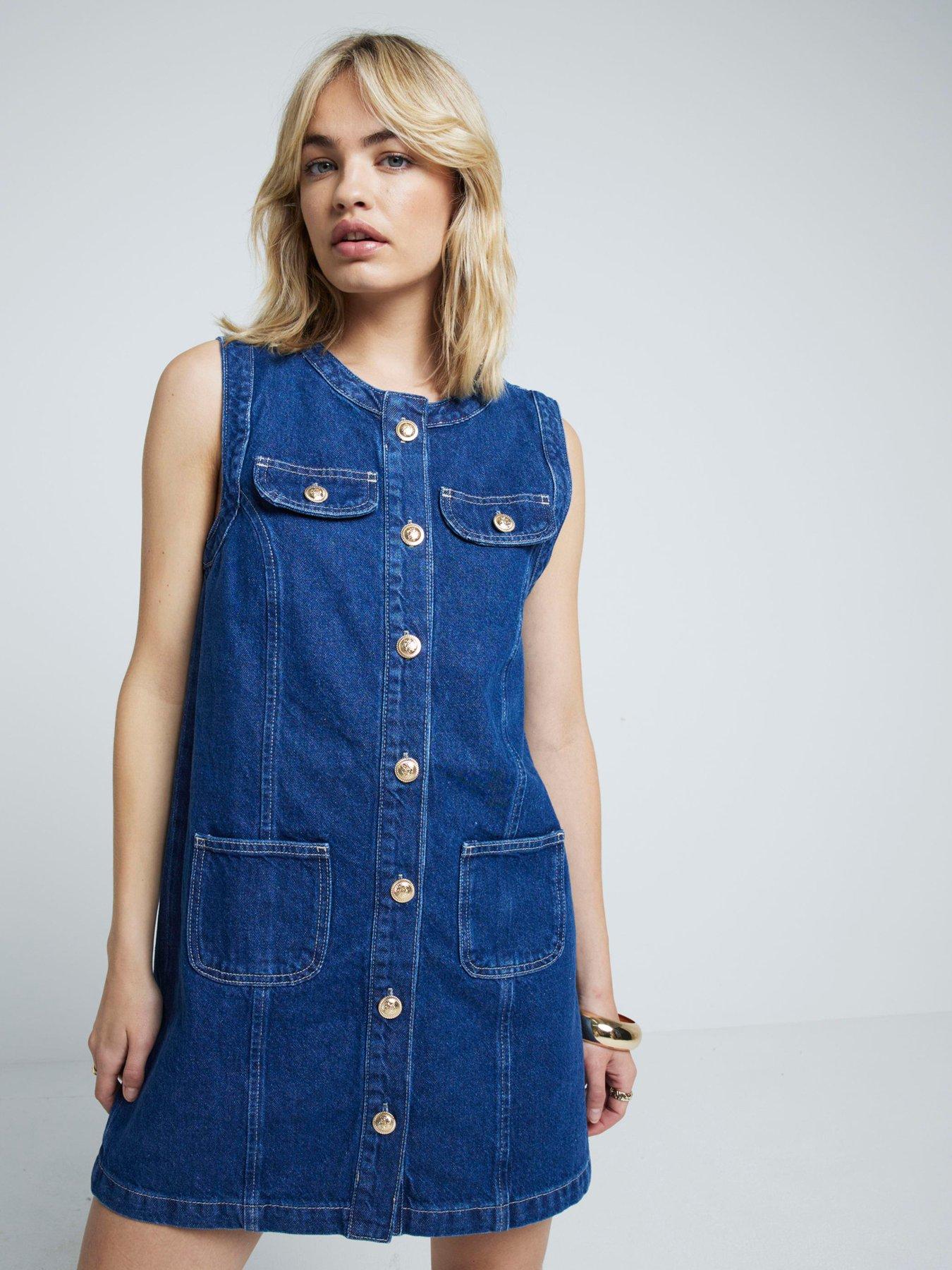 Dark denim dress uk sale