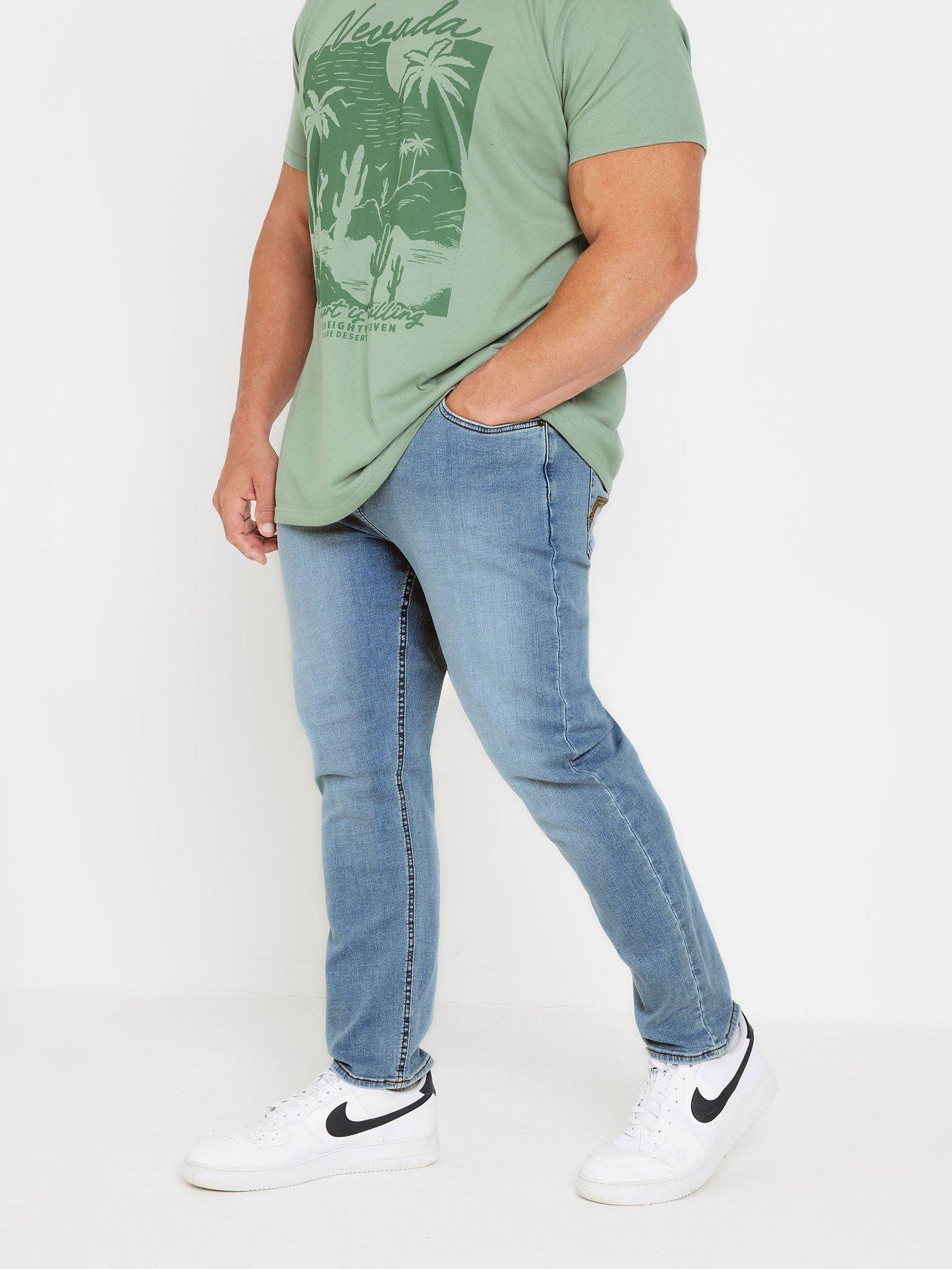 Image 1 of 2 of BadRhino Br Light Blue Stretch Slim Fit Jeans 32"