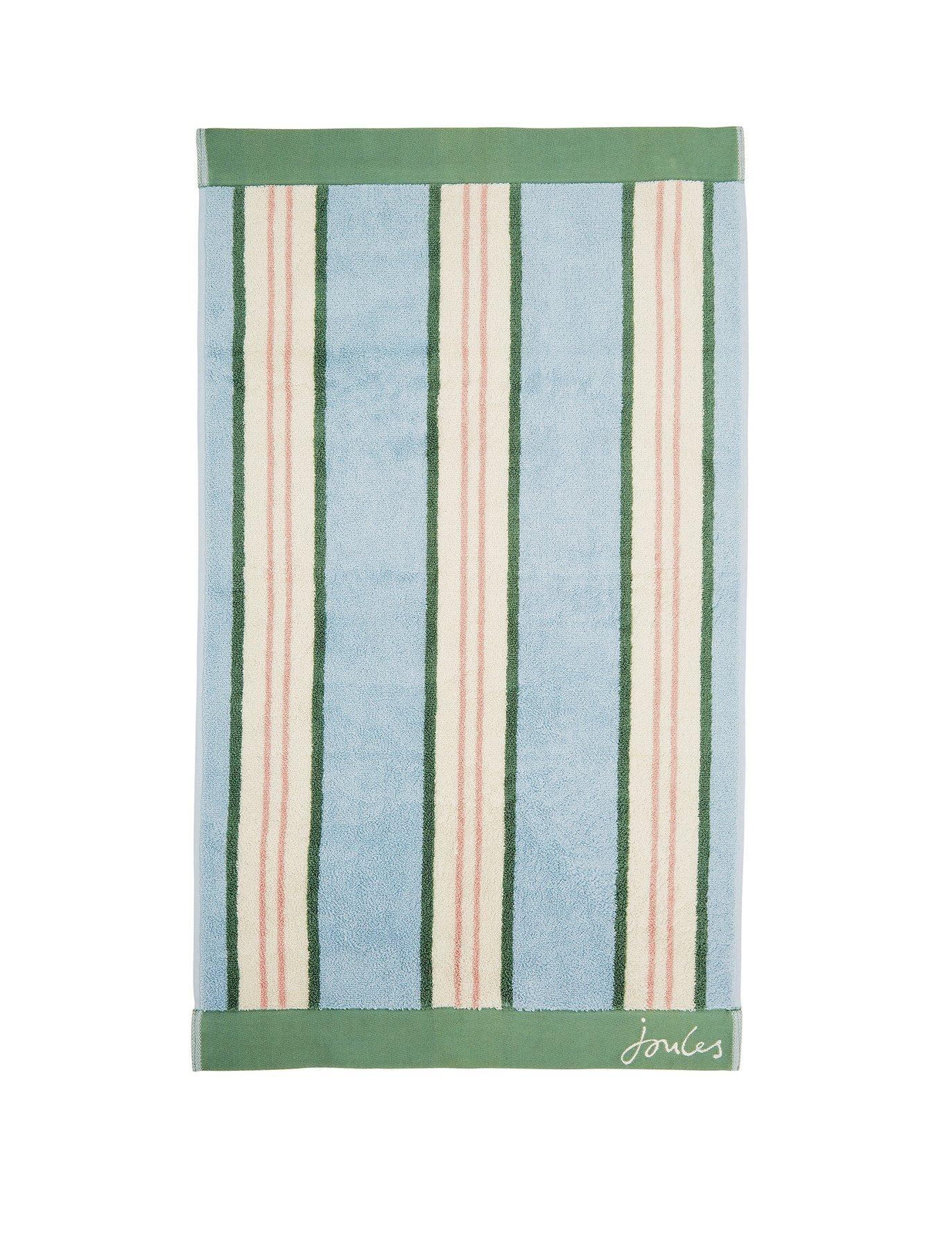 Image 2 of 2 of Joules Juliette 100% Cotton Percale Stripe Towels Bath Blue