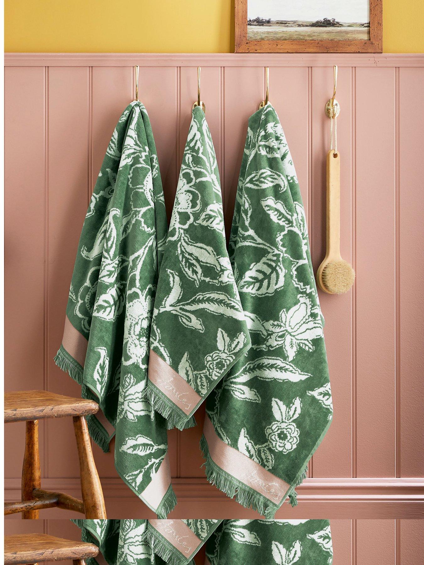 Image 1 of 3 of Joules Juliette 100% Cotton Bath Sheet Green