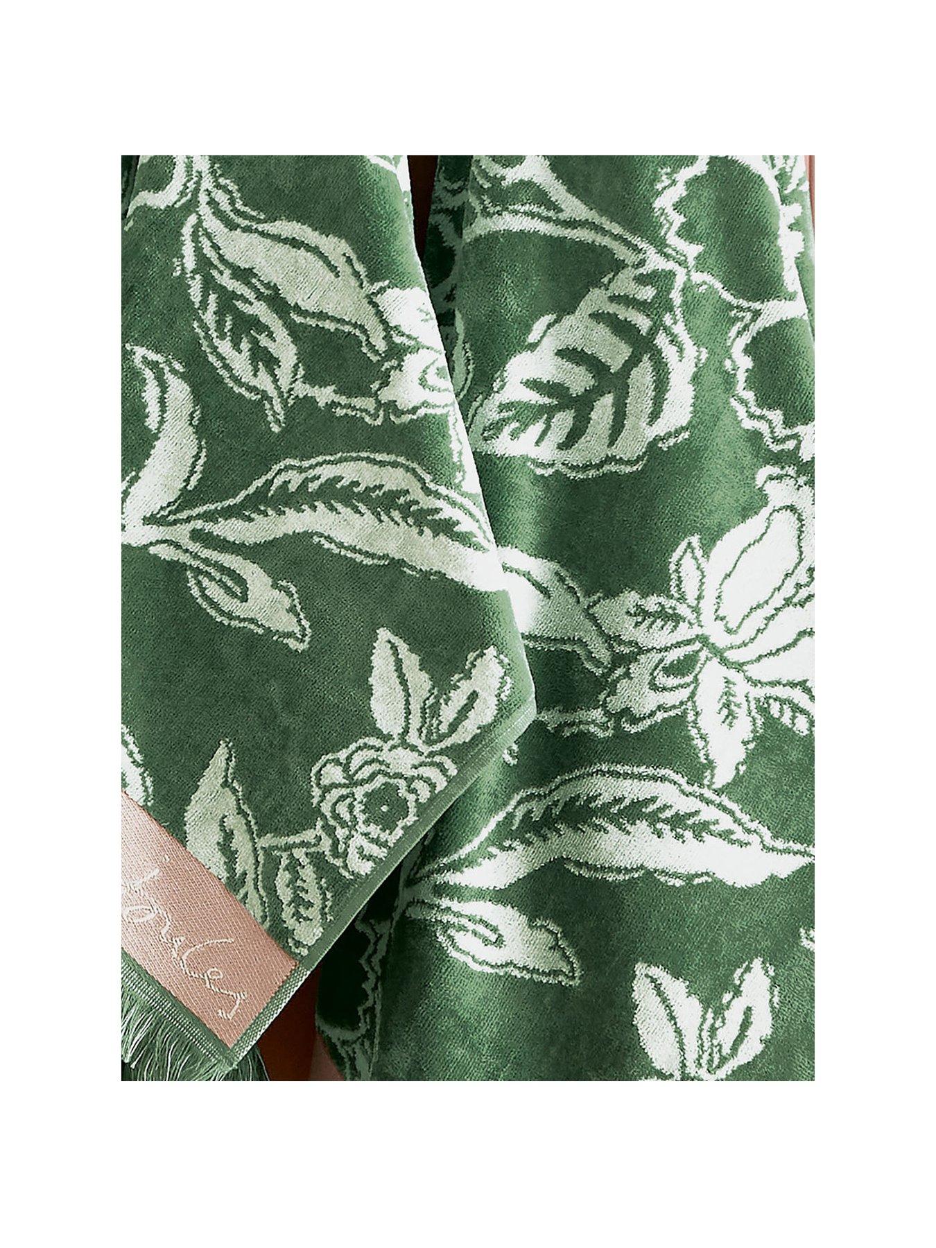 Image 2 of 3 of Joules Juliette 100% Cotton Bath Sheet Green