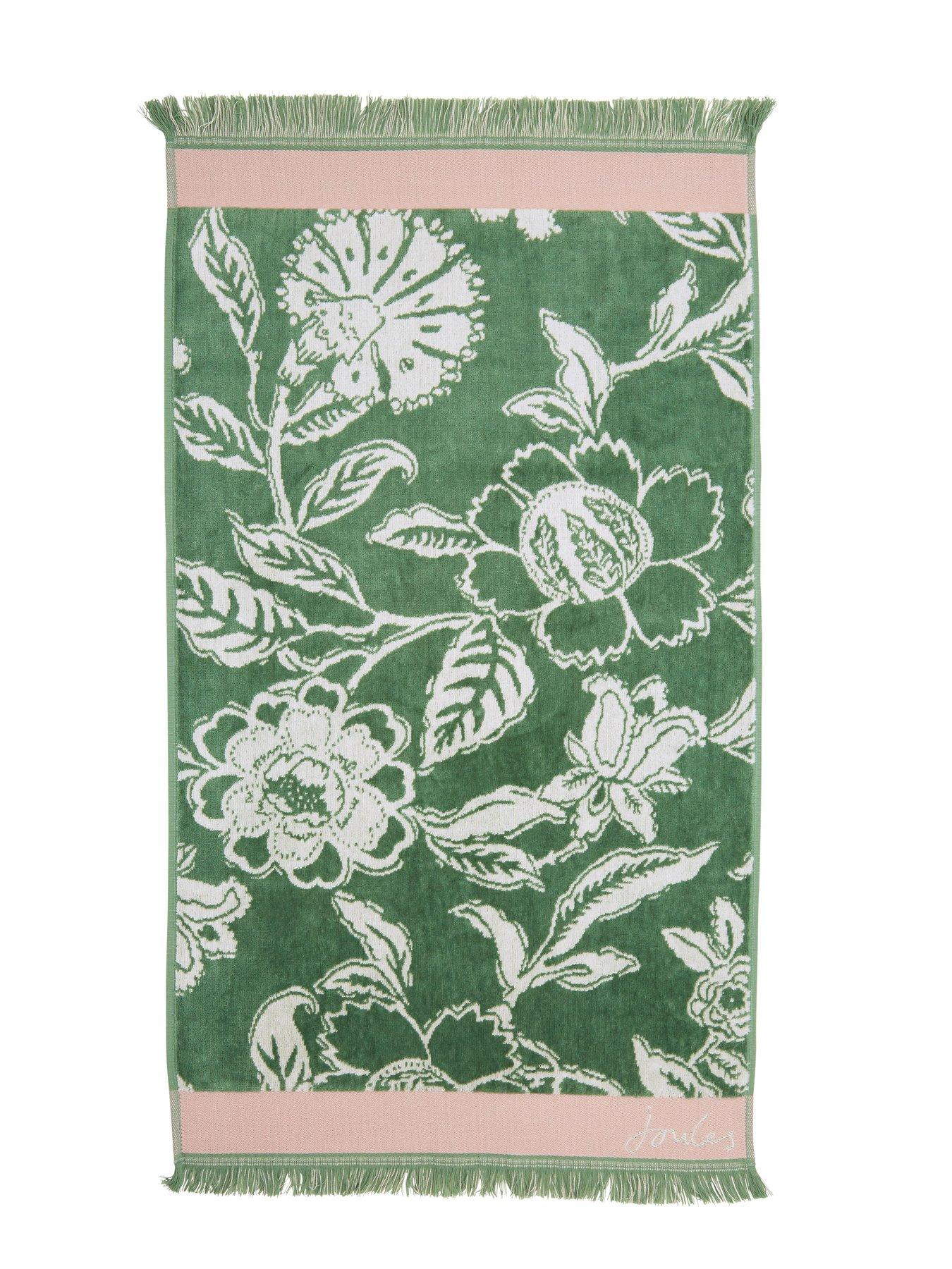 Image 3 of 3 of Joules Juliette 100% Cotton Bath Sheet Green