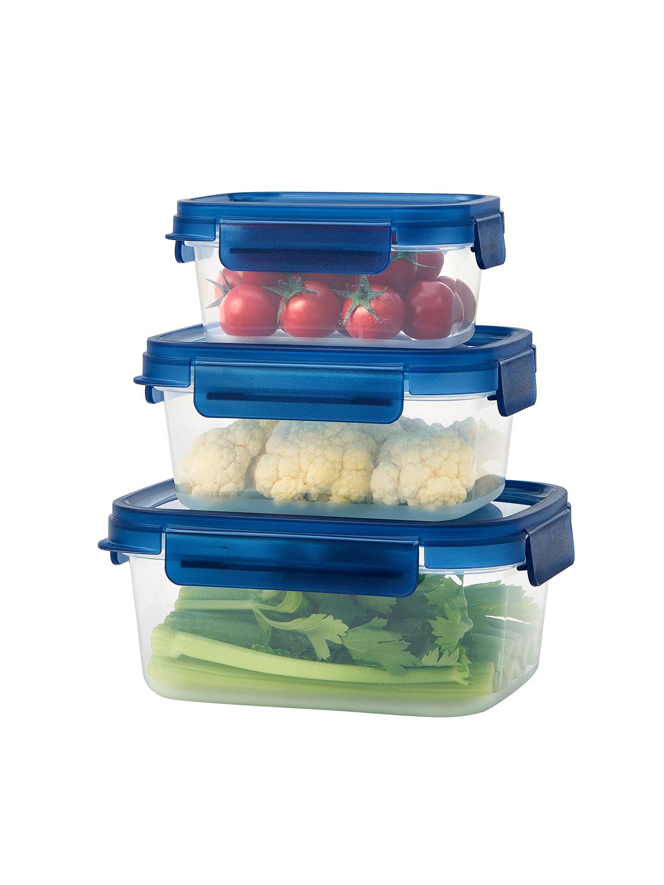 Image 1 of 6 of Lock and Lock Nestnlock Blue/clear 3pc Set - 500ml / 920ml / 1.6l